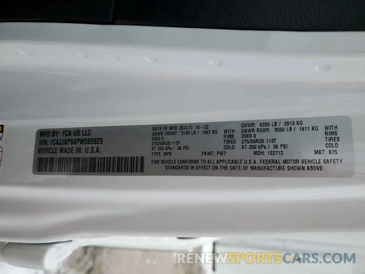 12 Photograph of a damaged car 1C4JJXP64PW580929 JEEP WRANGLER 2023