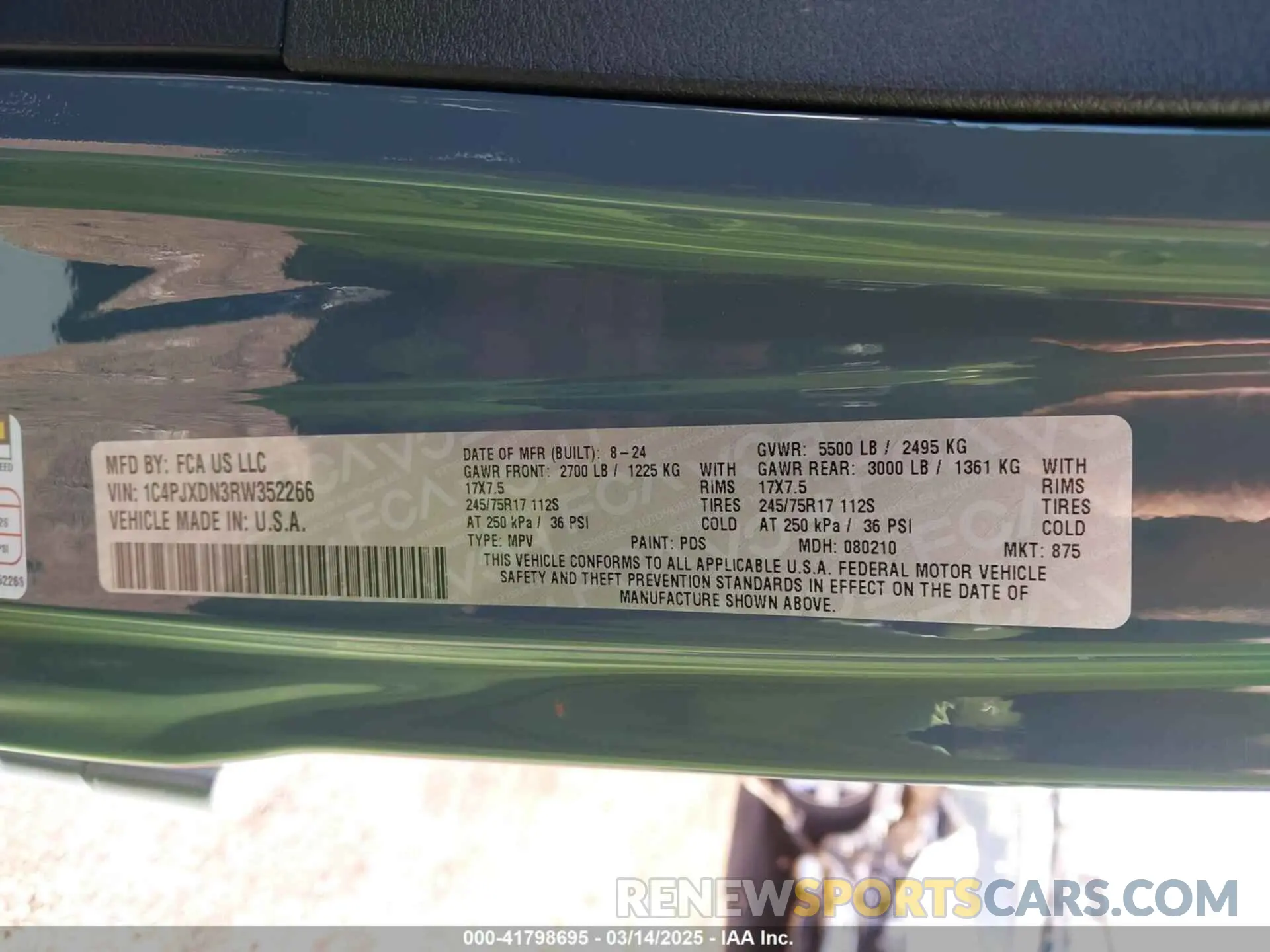 9 Photograph of a damaged car 1C4PJXDN3RW352266 JEEP WRANGLER 2024