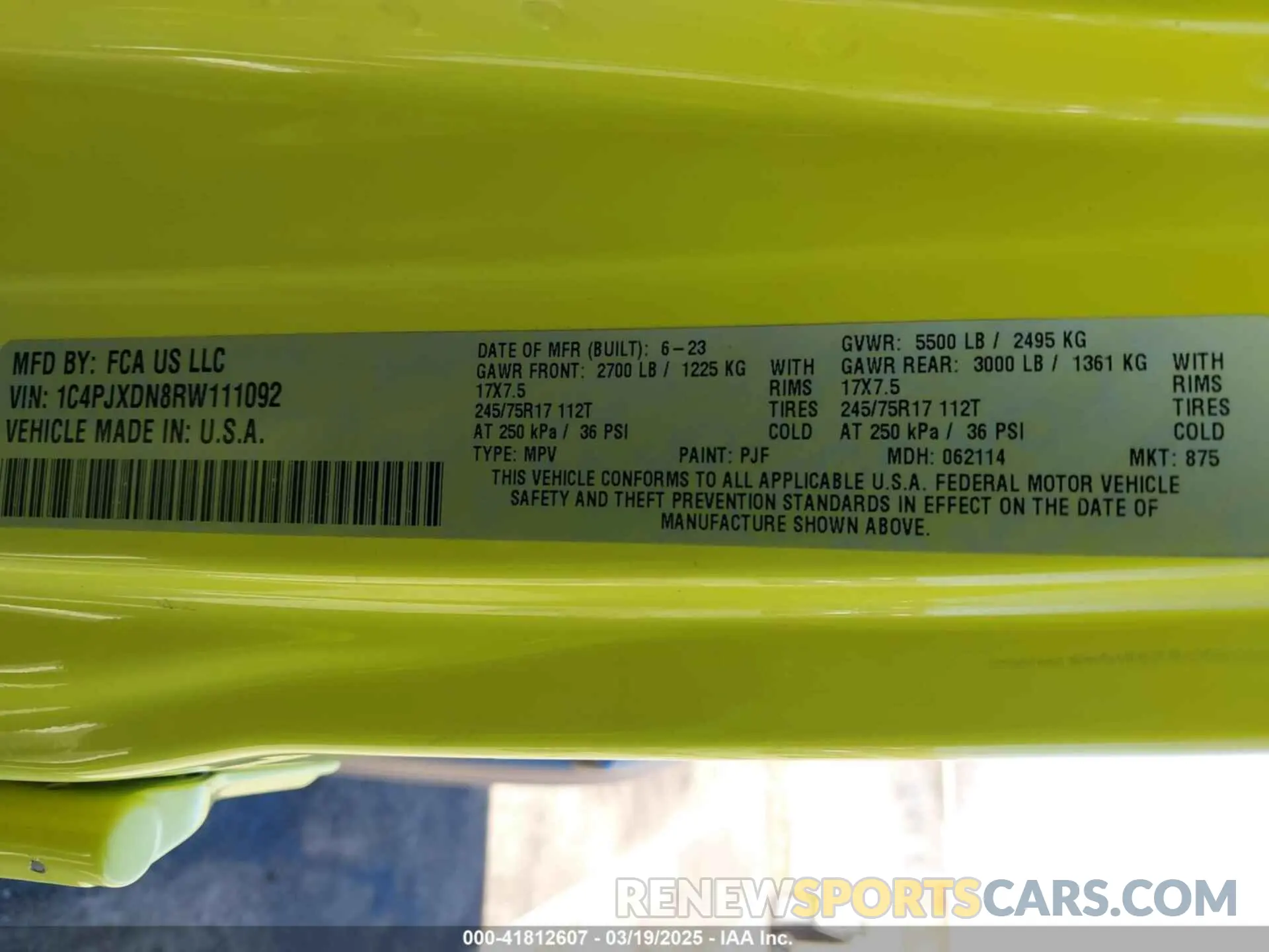 9 Photograph of a damaged car 1C4PJXDN8RW111092 JEEP WRANGLER 2024