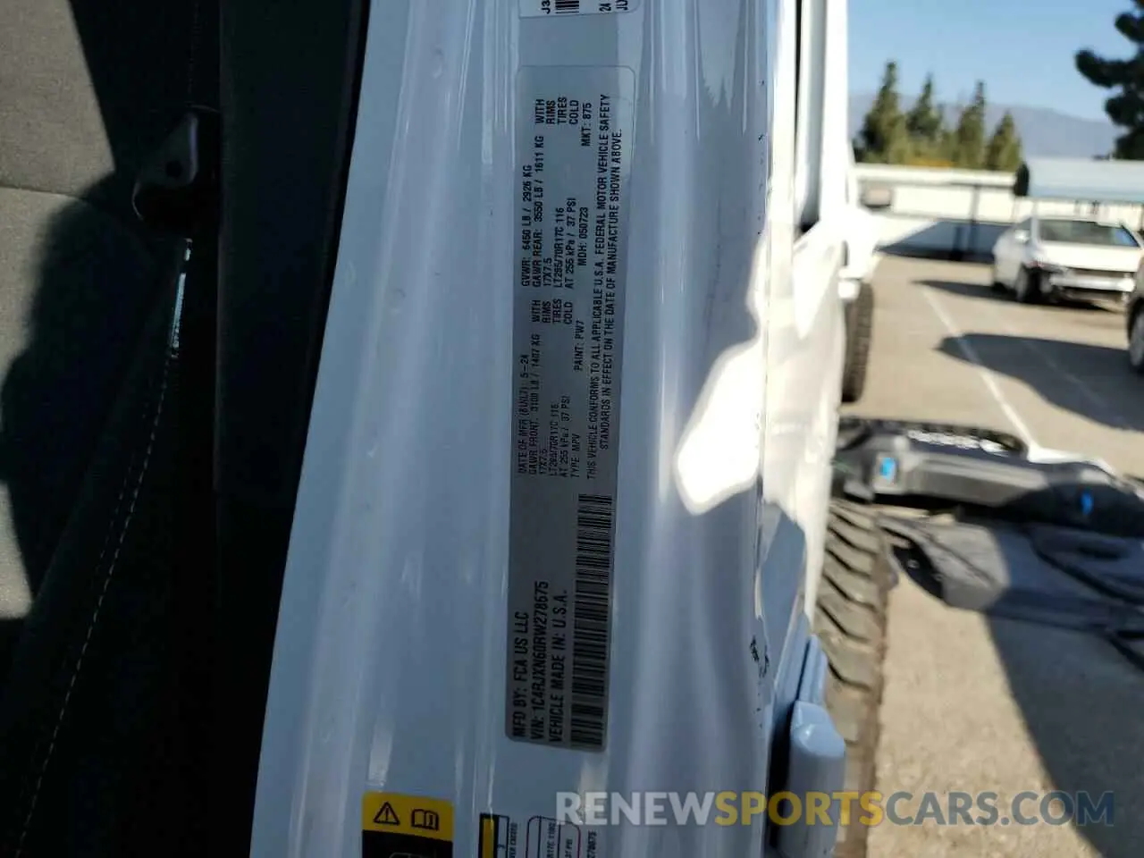 13 Photograph of a damaged car 1C4RJXN60RW278675 JEEP WRANGLER 2024