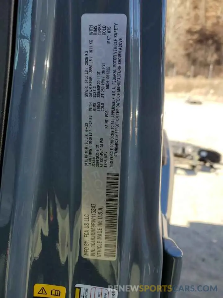 14 Photograph of a damaged car 1C4RJXN69RW115247 JEEP WRANGLER 2024
