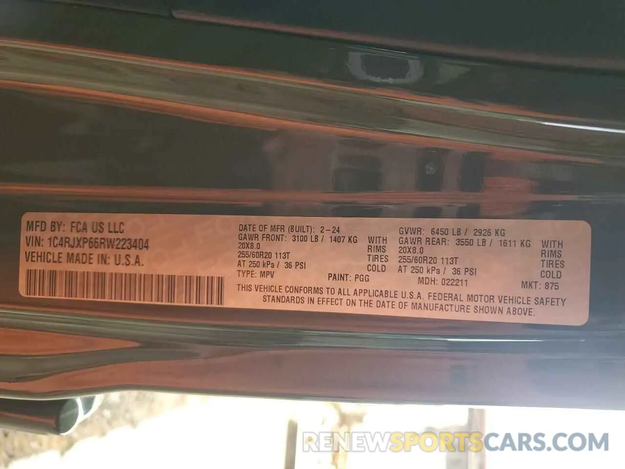13 Photograph of a damaged car 1C4RJXP66RW223404 JEEP WRANGLER 2024
