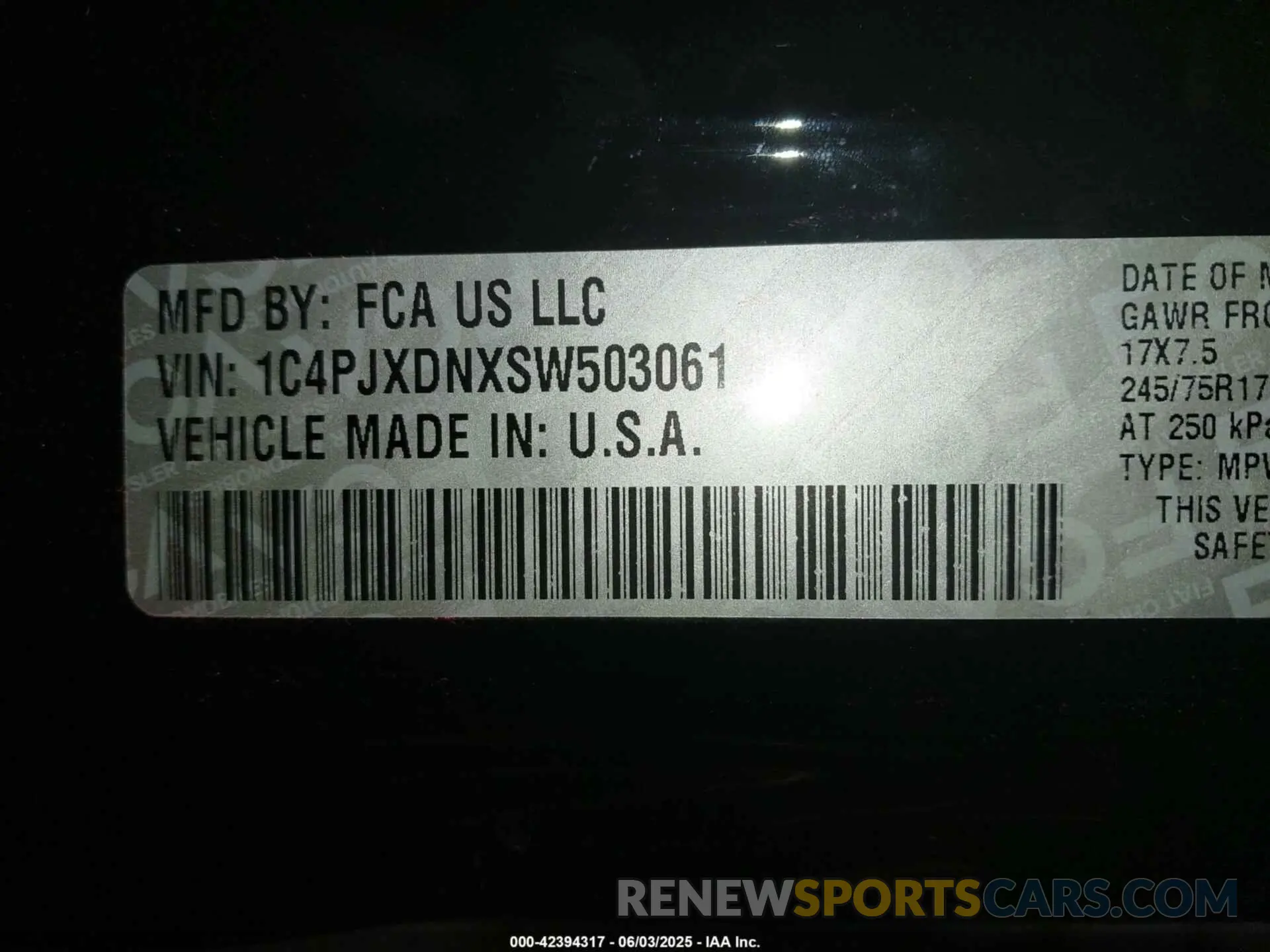 9 Photograph of a damaged car 1C4PJXDNXSW503061 JEEP WRANGLER 2025