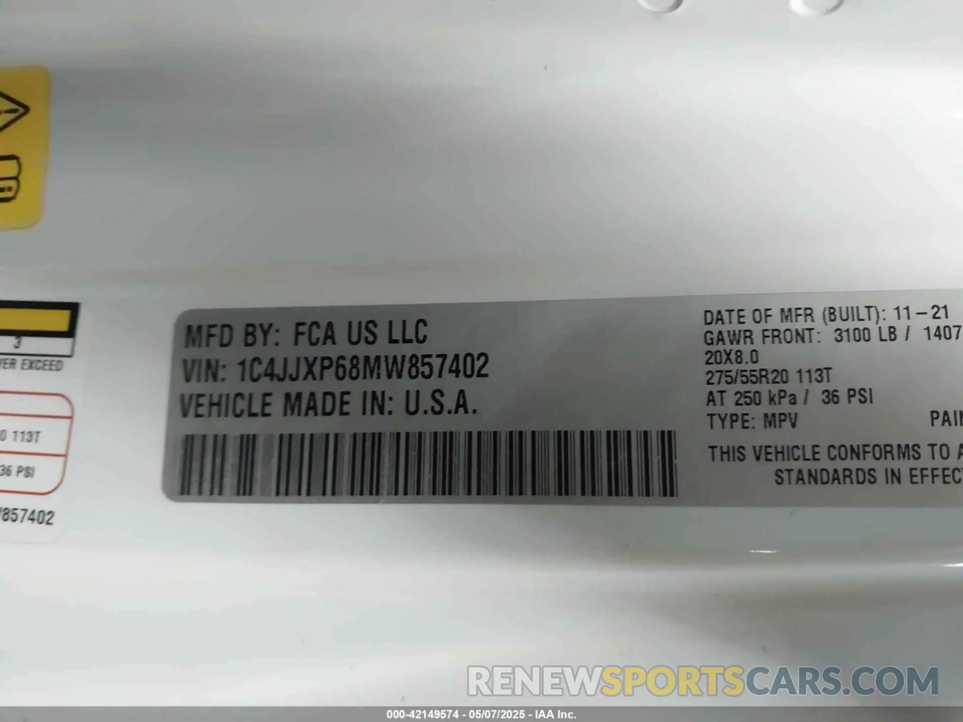 9 Photograph of a damaged car 1C4JJXP68MW857402 JEEP WRANGLER 4XE 2021