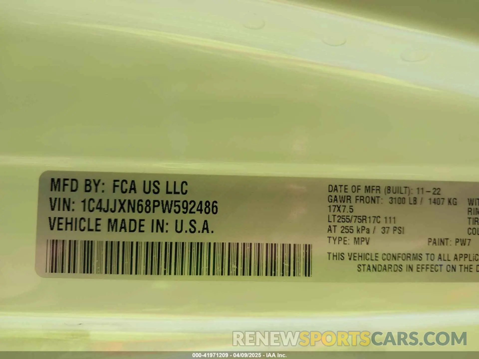 9 Photograph of a damaged car 1C4JJXN68PW592486 JEEP WRANGLER 4XE 2023