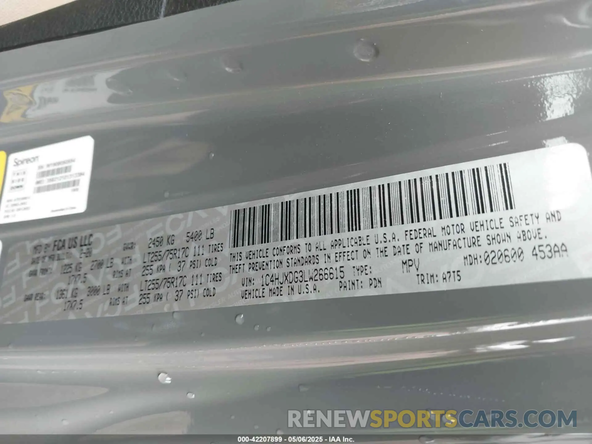 9 Photograph of a damaged car 1C4HJXDG3LW266615 JEEP WRANGLER UNLIMITED 2020