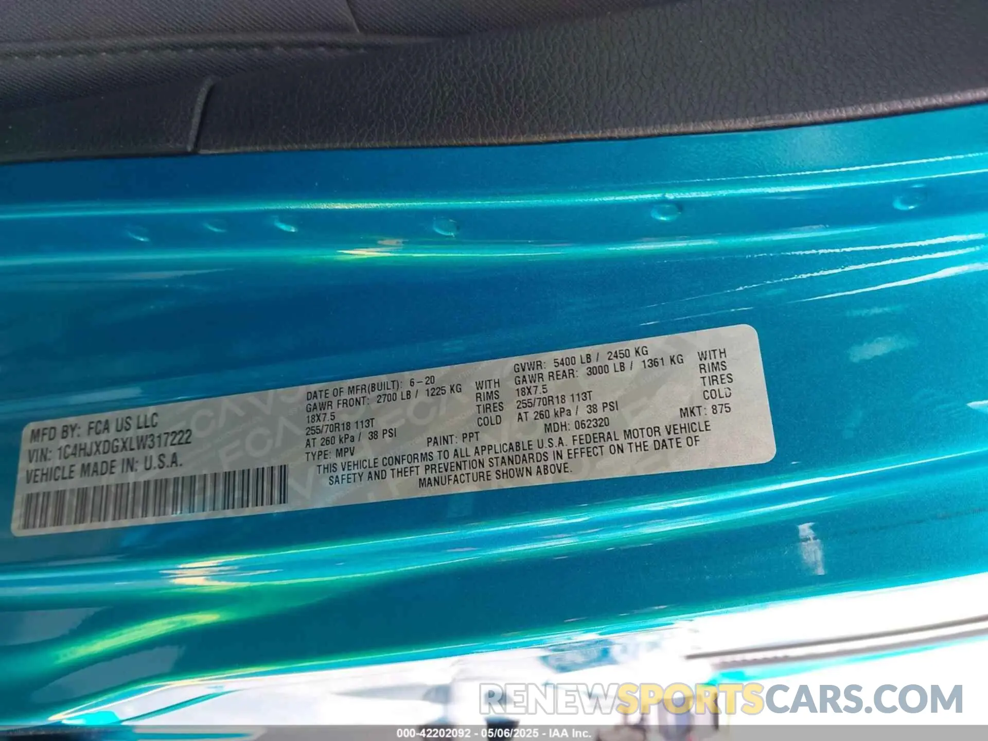 9 Photograph of a damaged car 1C4HJXDGXLW317222 JEEP WRANGLER UNLIMITED 2020