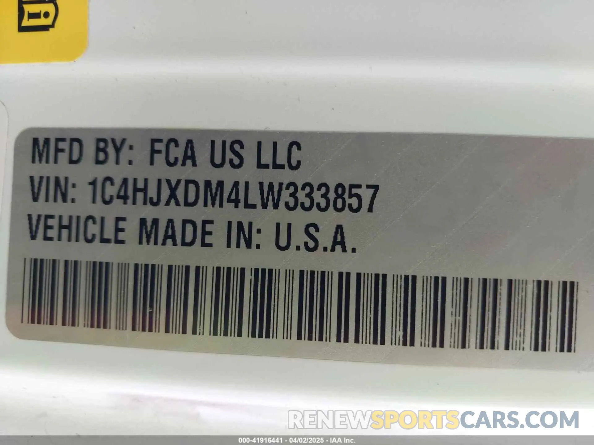 9 Photograph of a damaged car 1C4HJXDM4LW333857 JEEP WRANGLER UNLIMITED 2020