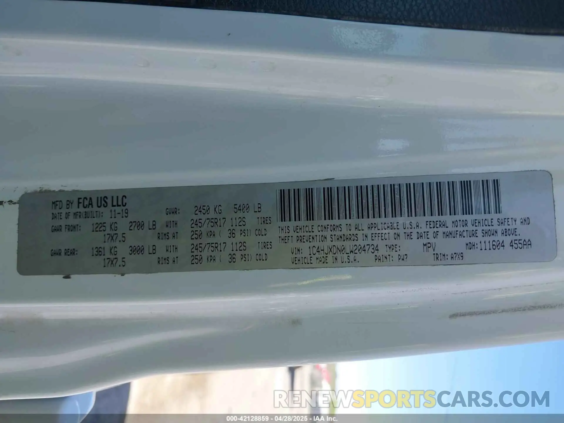 9 Photograph of a damaged car 1C4HJXDN0LW204734 JEEP WRANGLER UNLIMITED 2020