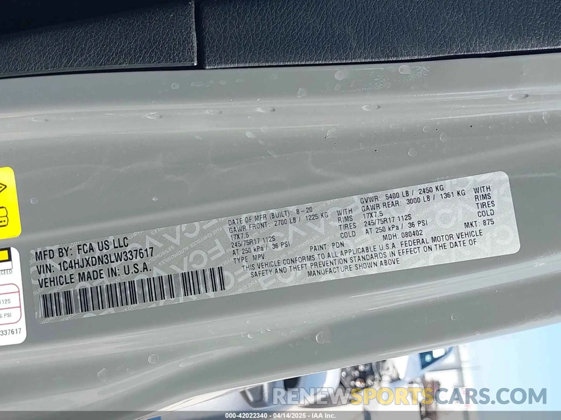 9 Photograph of a damaged car 1C4HJXDN3LW337617 JEEP WRANGLER UNLIMITED 2020