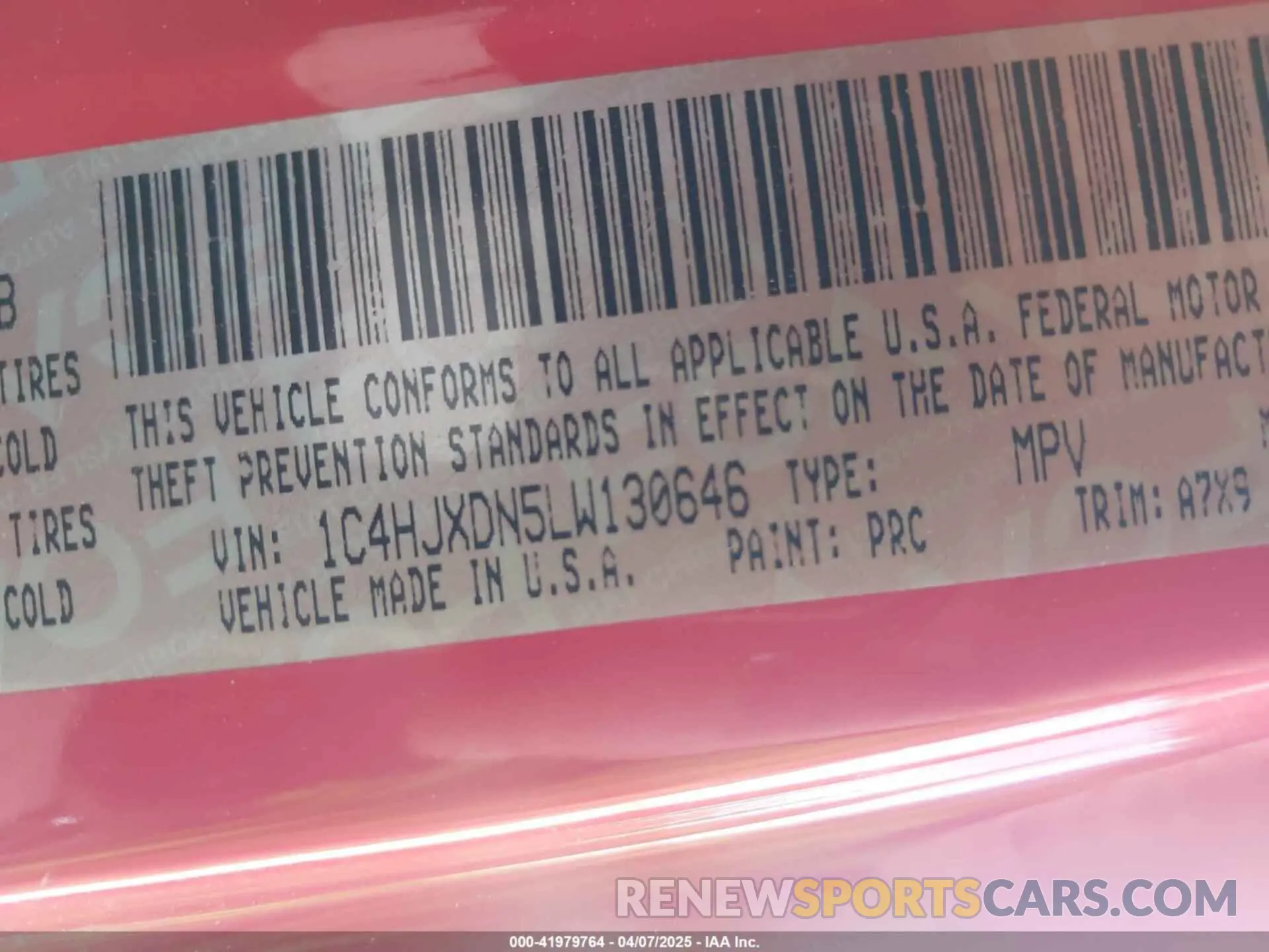 9 Photograph of a damaged car 1C4HJXDN5LW130646 JEEP WRANGLER UNLIMITED 2020