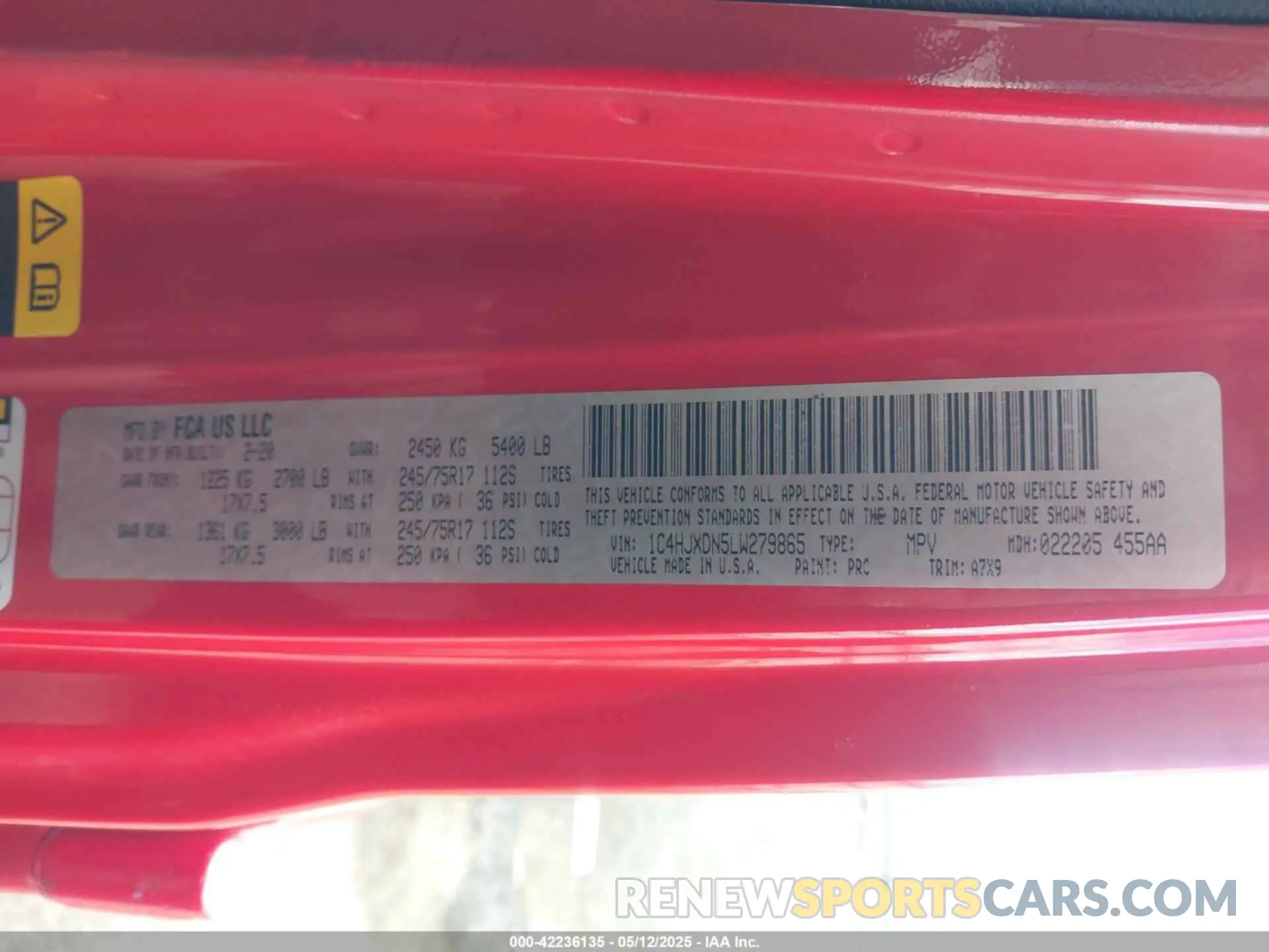 9 Photograph of a damaged car 1C4HJXDN5LW279865 JEEP WRANGLER UNLIMITED 2020