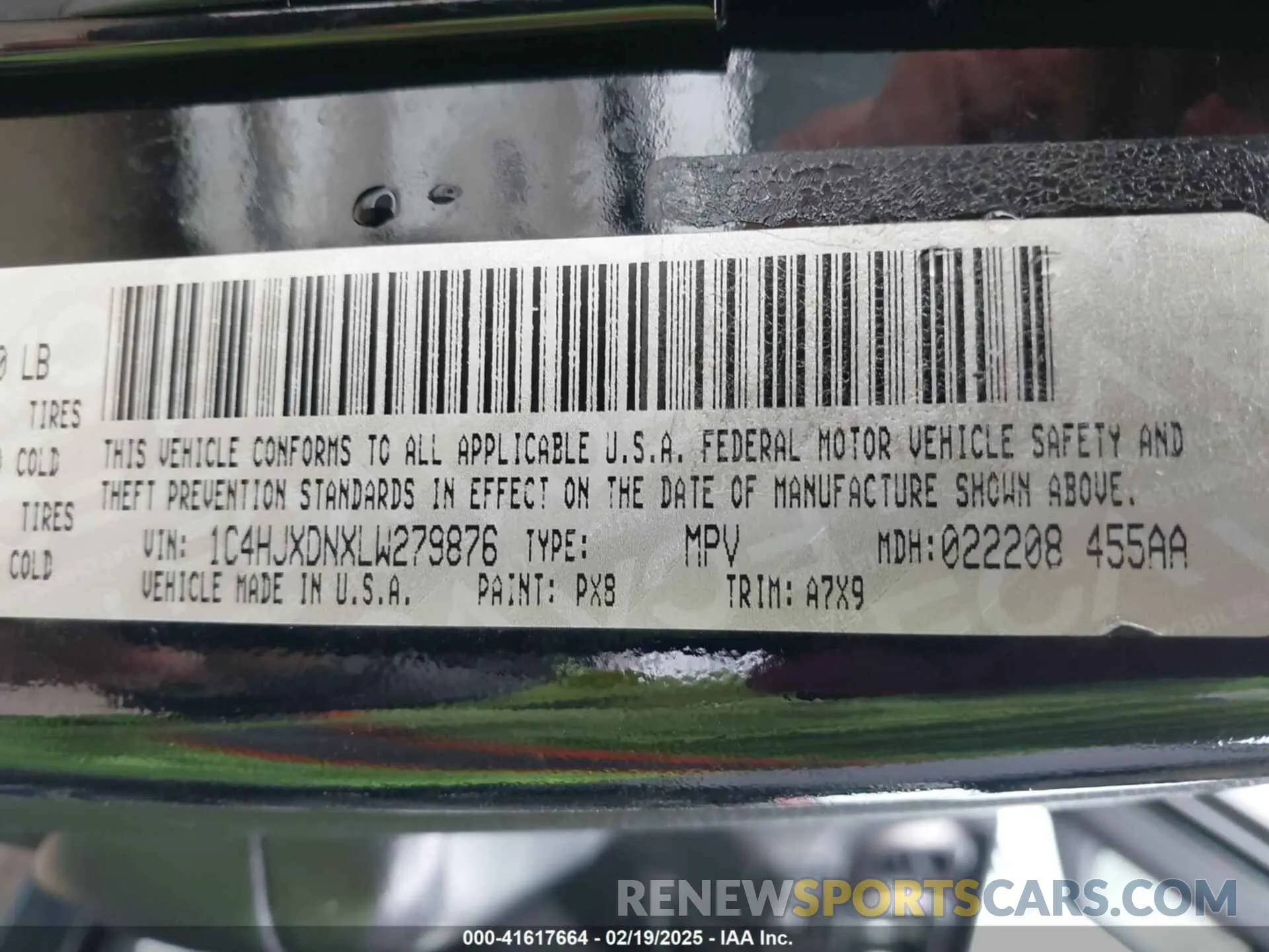 9 Photograph of a damaged car 1C4HJXDNXLW279876 JEEP WRANGLER UNLIMITED 2020