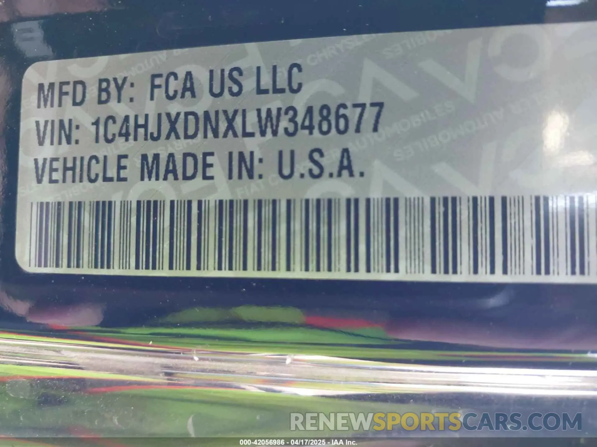 9 Photograph of a damaged car 1C4HJXDNXLW348677 JEEP WRANGLER UNLIMITED 2020