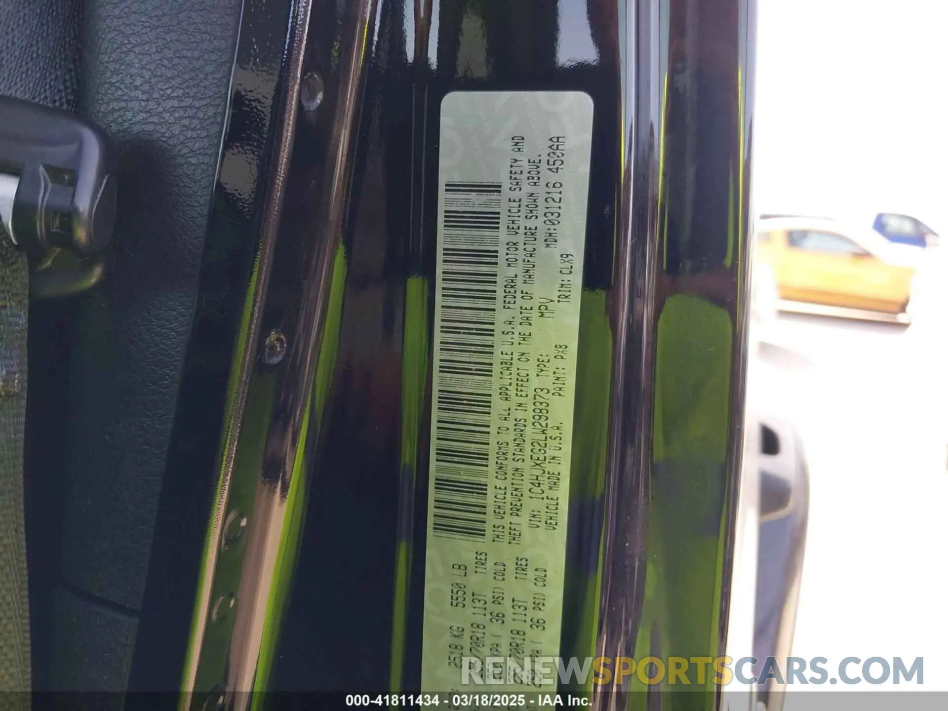9 Photograph of a damaged car 1C4HJXEG2LW298373 JEEP WRANGLER UNLIMITED 2020