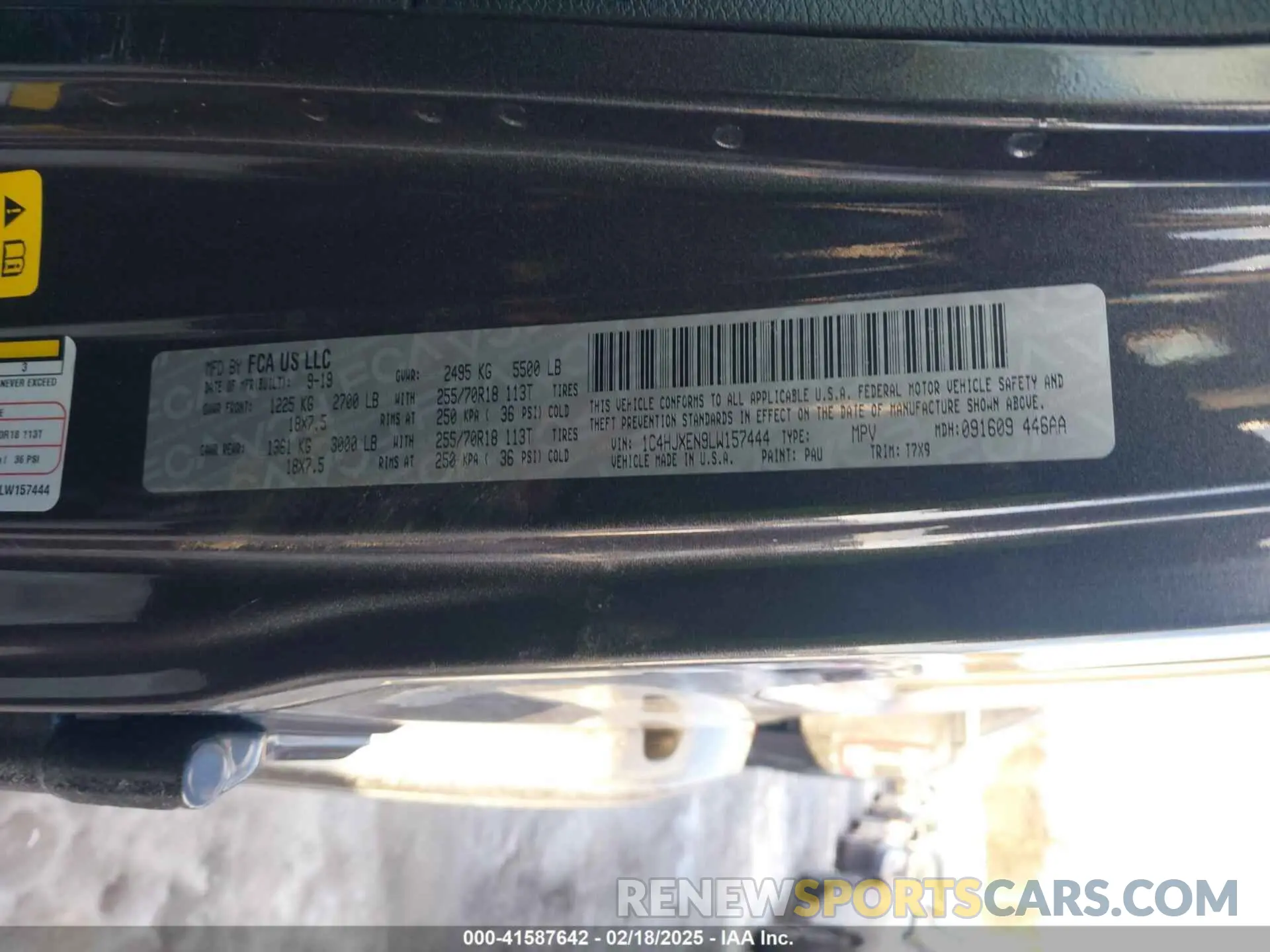 9 Photograph of a damaged car 1C4HJXEN9LW157444 JEEP WRANGLER UNLIMITED 2020