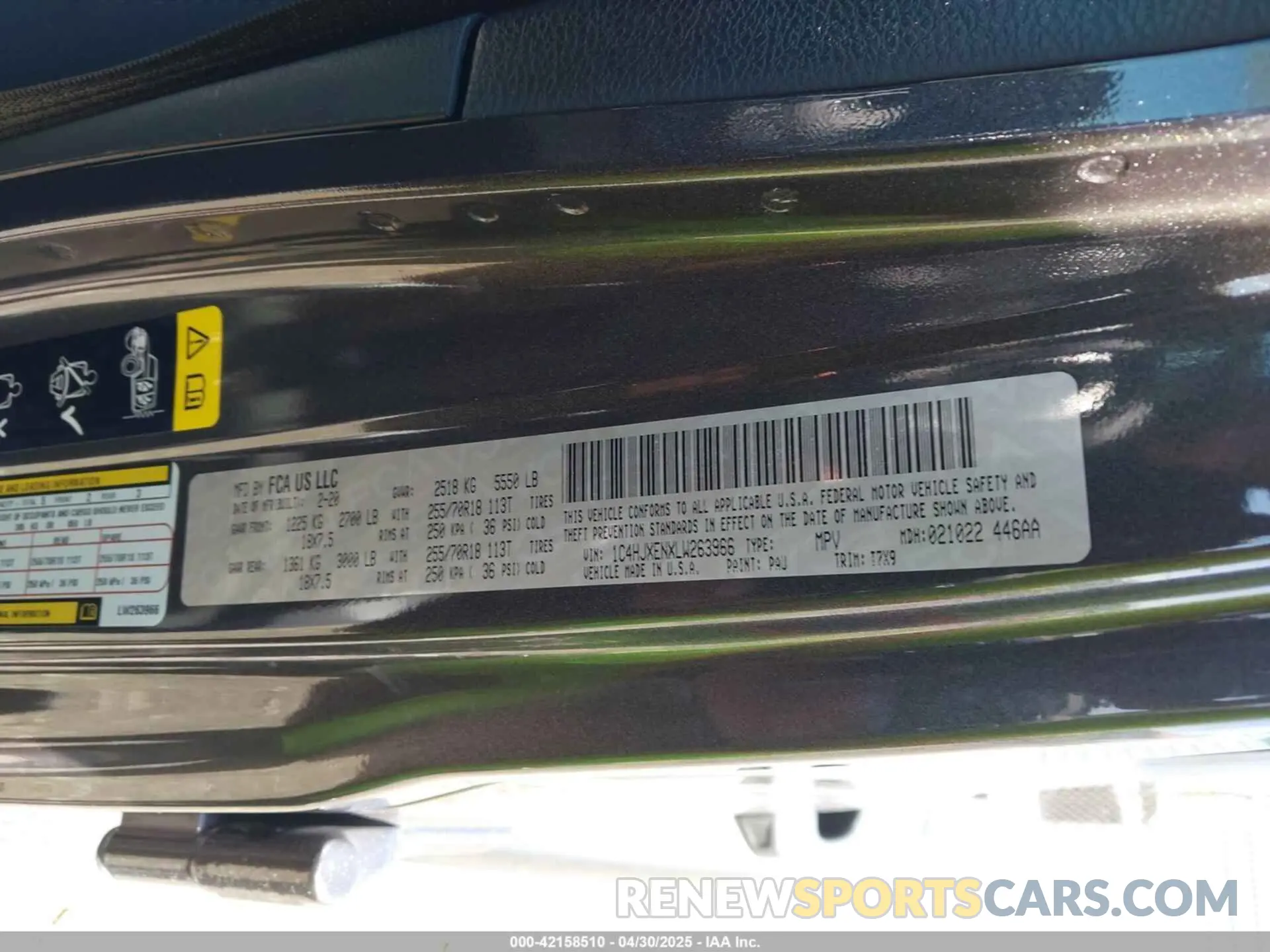 9 Photograph of a damaged car 1C4HJXENXLW263966 JEEP WRANGLER UNLIMITED 2020