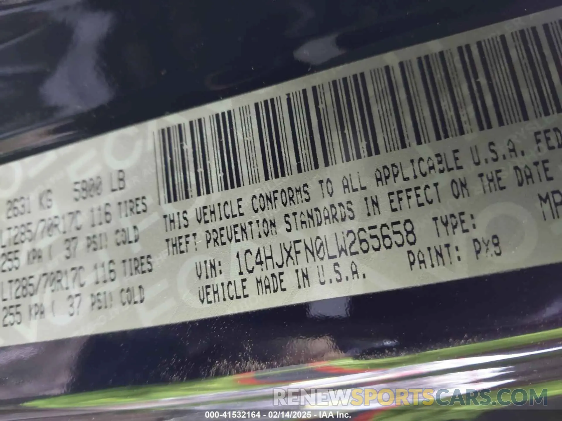 9 Photograph of a damaged car 1C4HJXFN0LW265658 JEEP WRANGLER UNLIMITED 2020