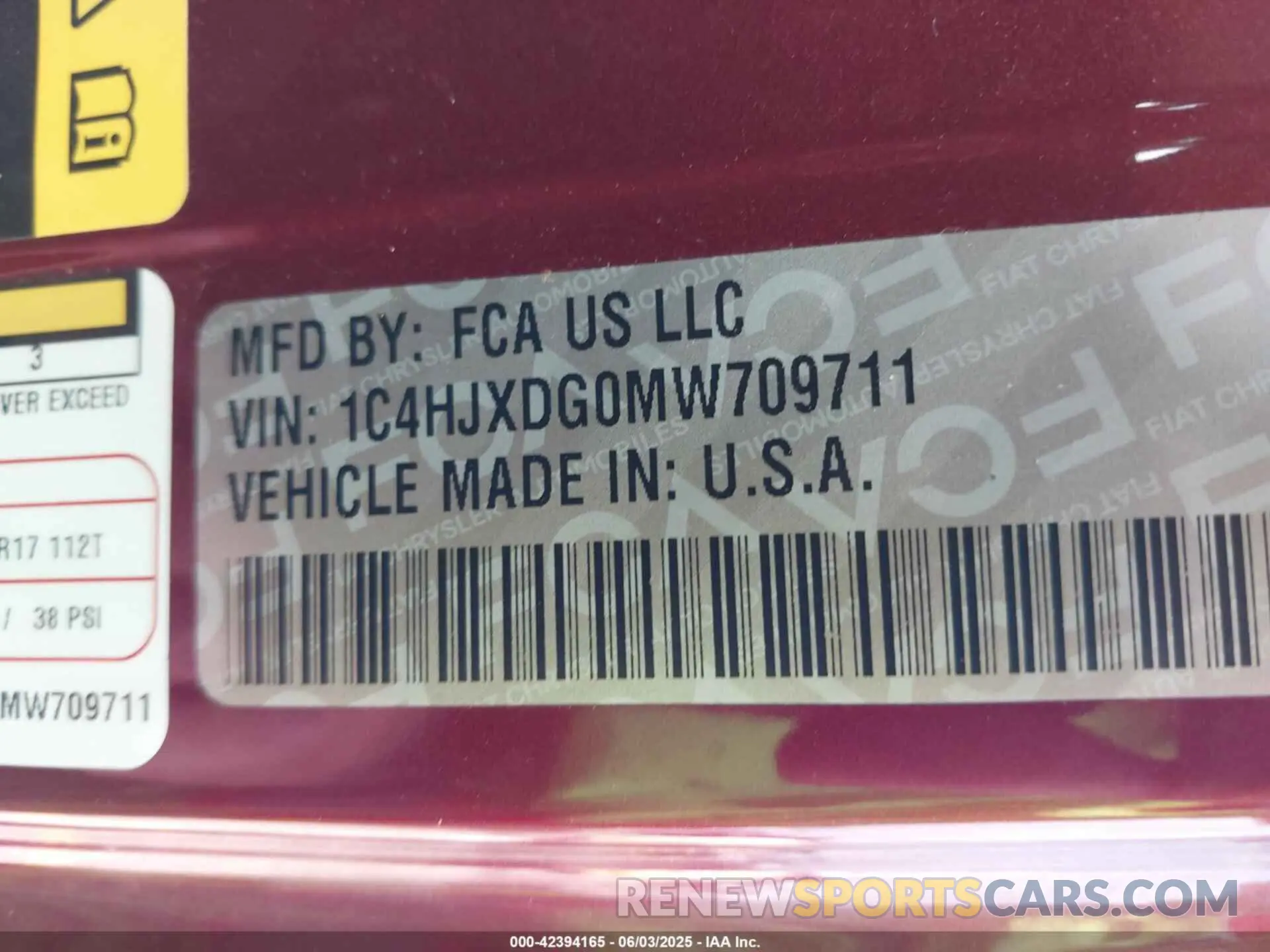 9 Photograph of a damaged car 1C4HJXDG0MW709711 JEEP WRANGLER UNLIMITED 2021