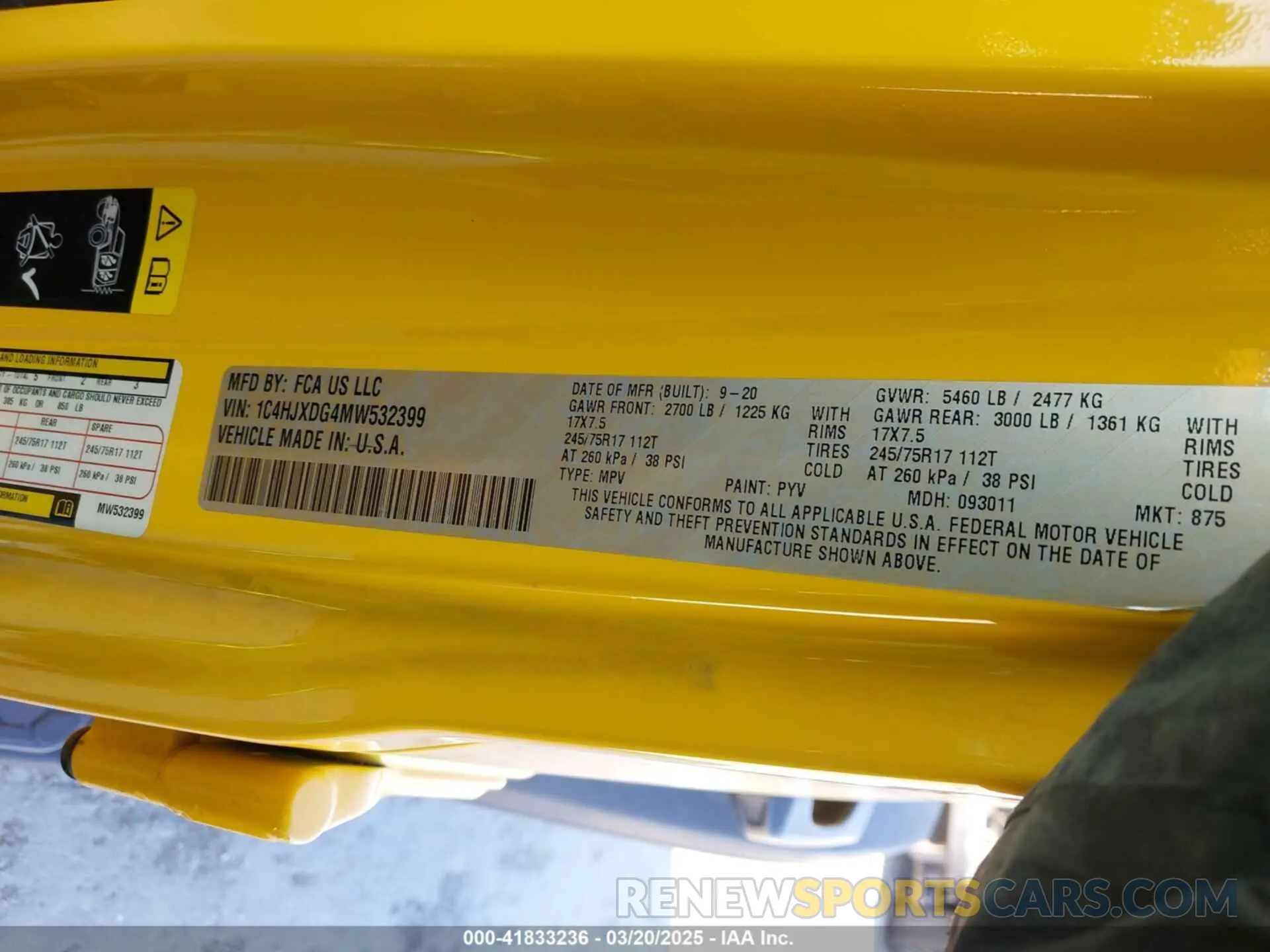 9 Photograph of a damaged car 1C4HJXDG4MW532399 JEEP WRANGLER UNLIMITED 2021