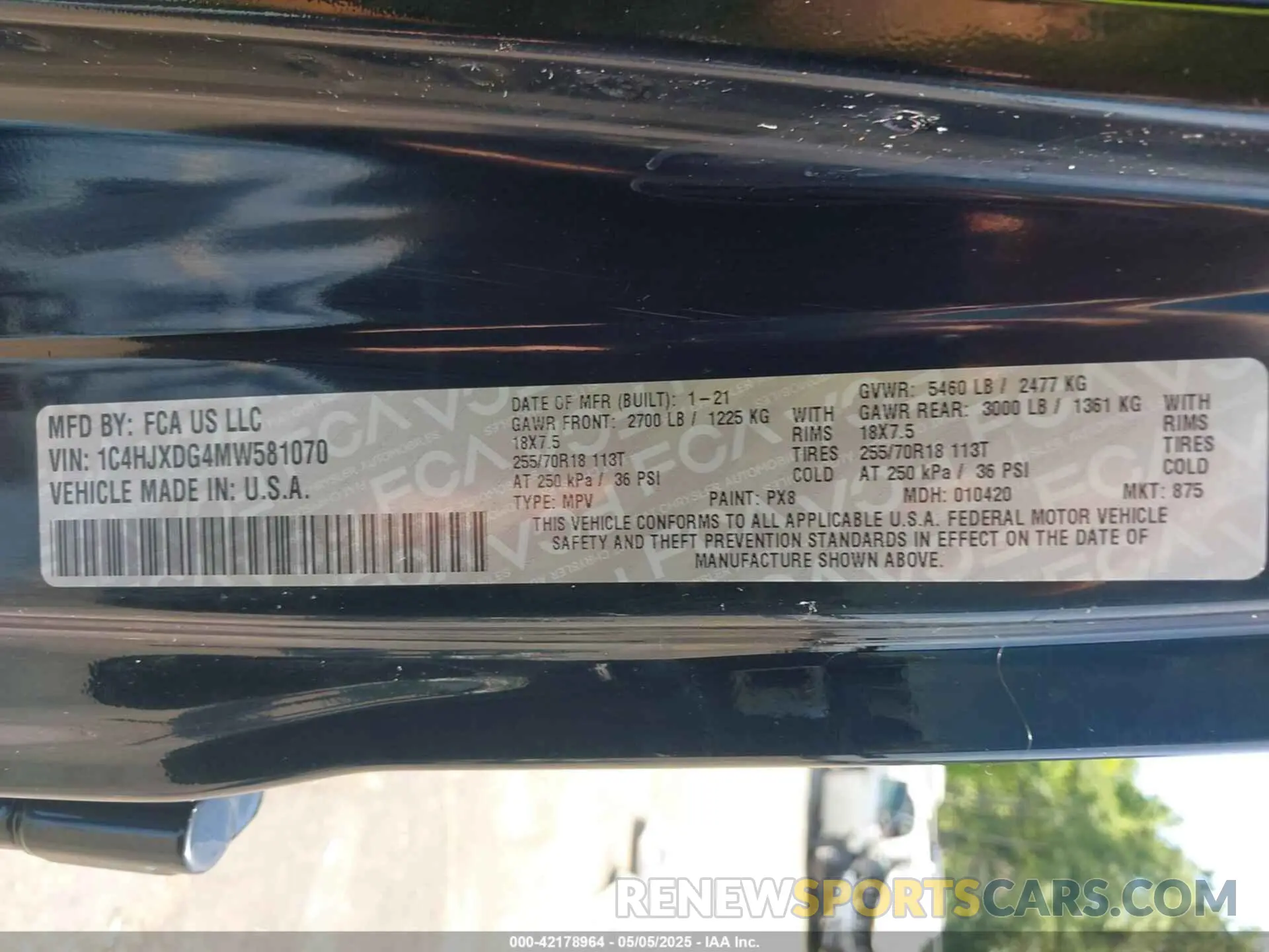 9 Photograph of a damaged car 1C4HJXDG4MW581070 JEEP WRANGLER UNLIMITED 2021