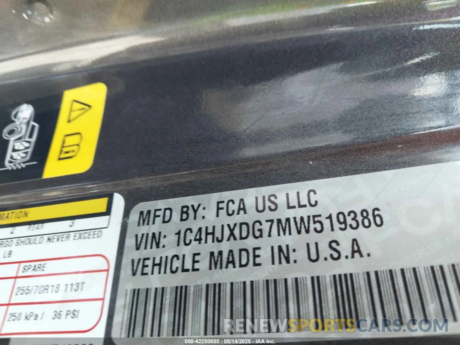 9 Photograph of a damaged car 1C4HJXDG7MW519386 JEEP WRANGLER UNLIMITED 2021