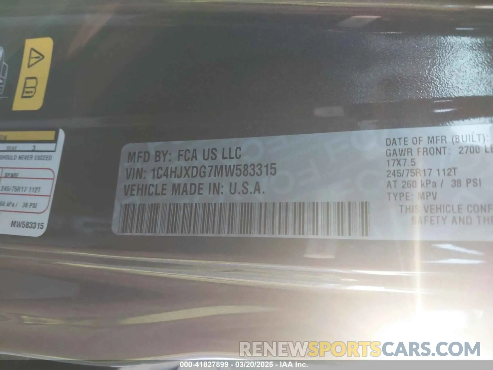 9 Photograph of a damaged car 1C4HJXDG7MW583315 JEEP WRANGLER UNLIMITED 2021