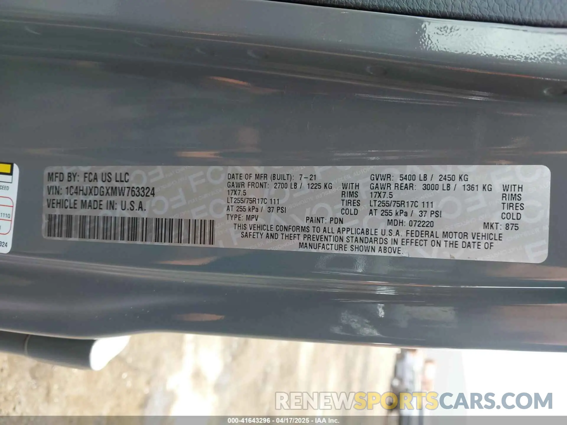 9 Photograph of a damaged car 1C4HJXDGXMW763324 JEEP WRANGLER UNLIMITED 2021