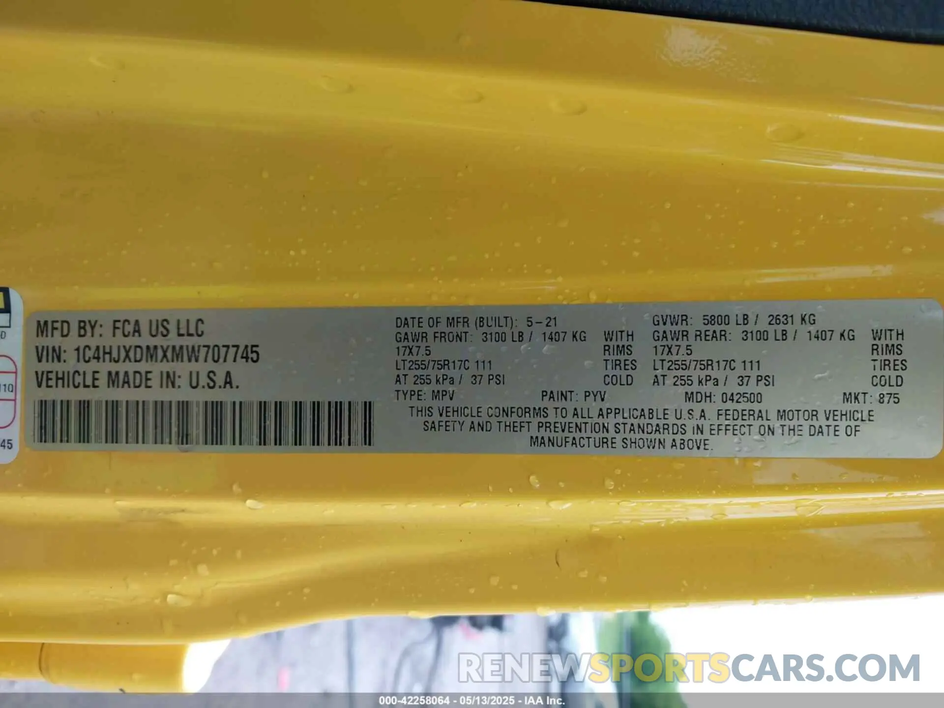 9 Photograph of a damaged car 1C4HJXDMXMW707745 JEEP WRANGLER UNLIMITED 2021