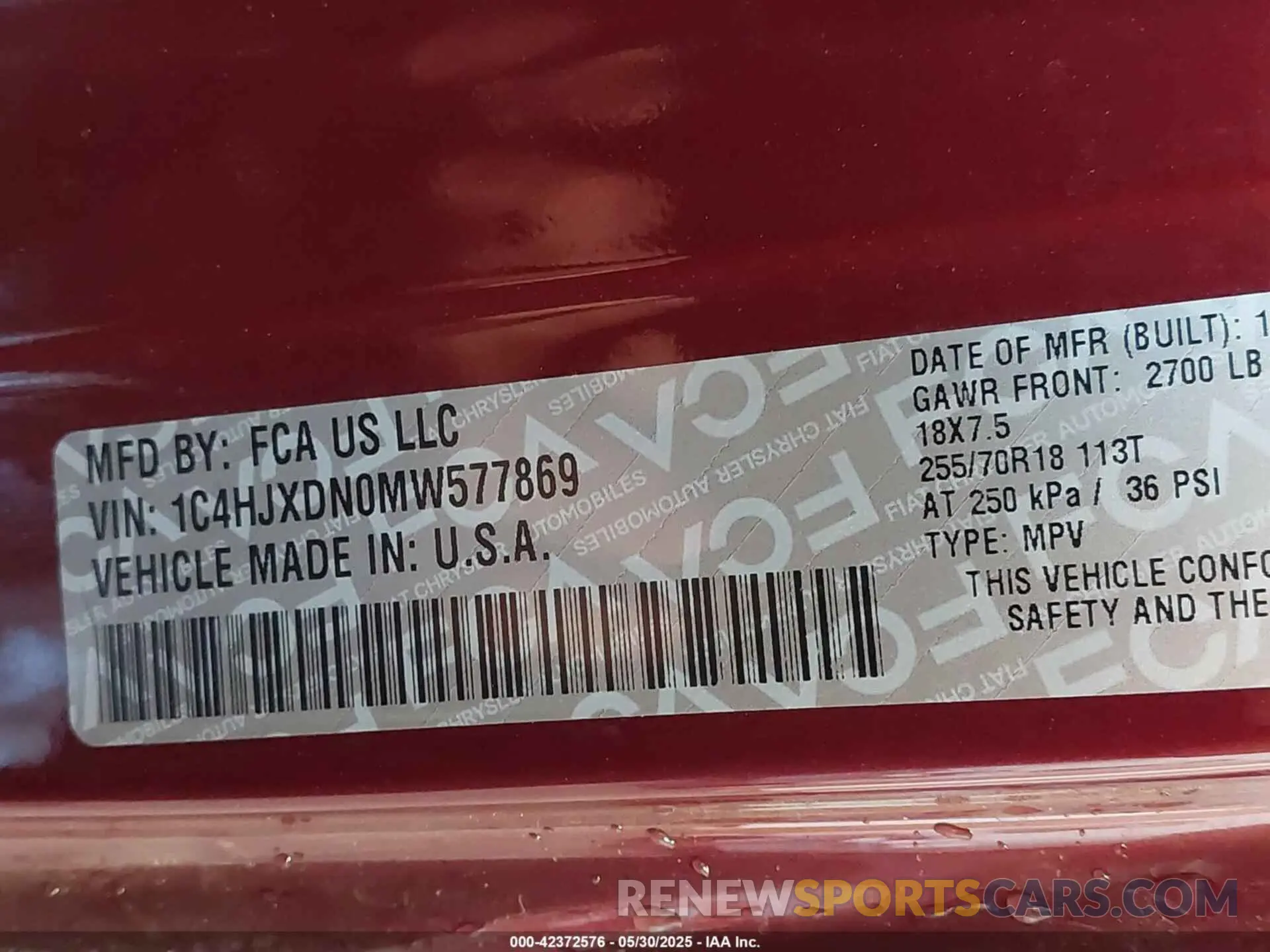 9 Photograph of a damaged car 1C4HJXDN0MW577869 JEEP WRANGLER UNLIMITED 2021