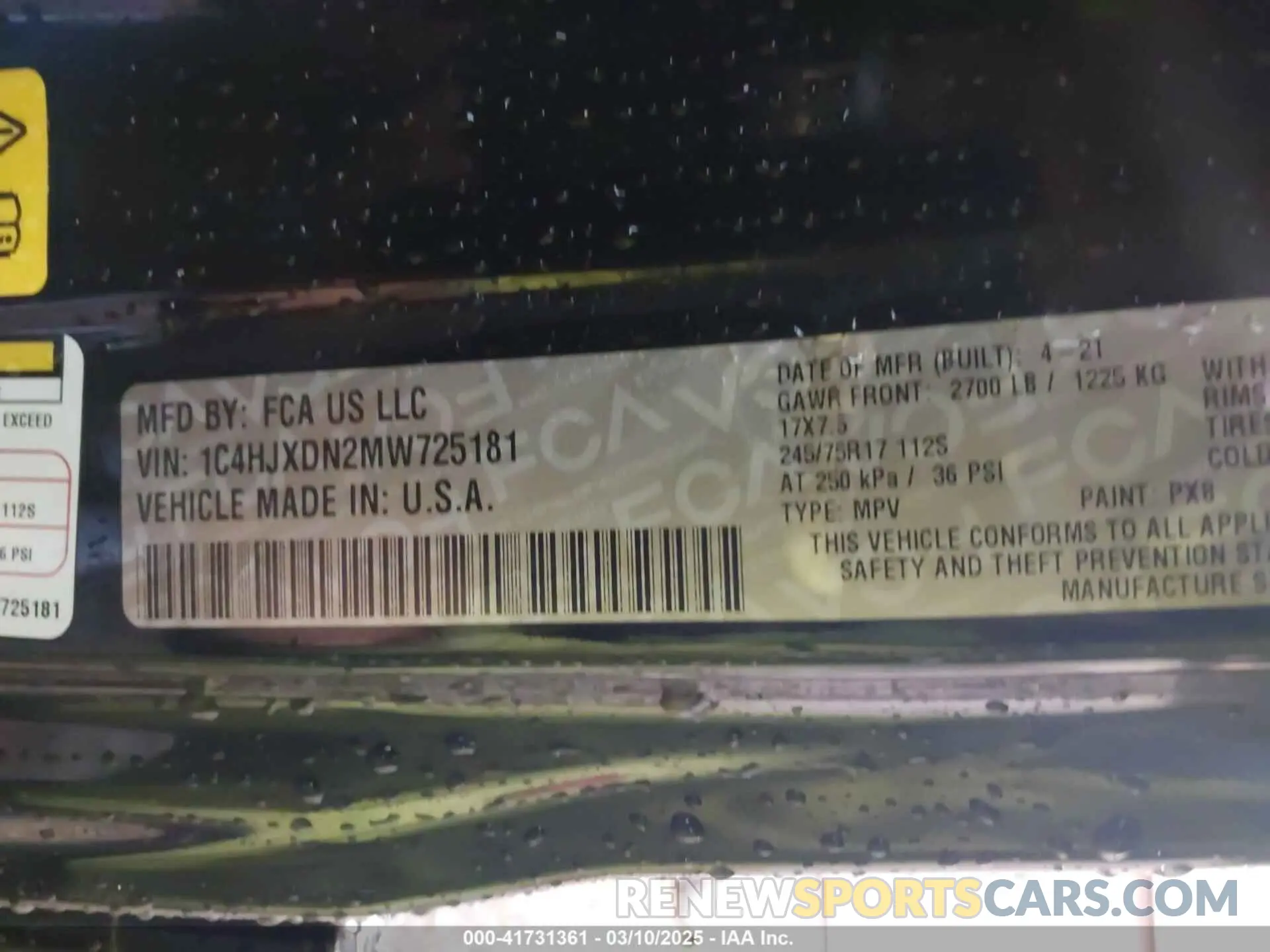 9 Photograph of a damaged car 1C4HJXDN2MW725181 JEEP WRANGLER UNLIMITED 2021