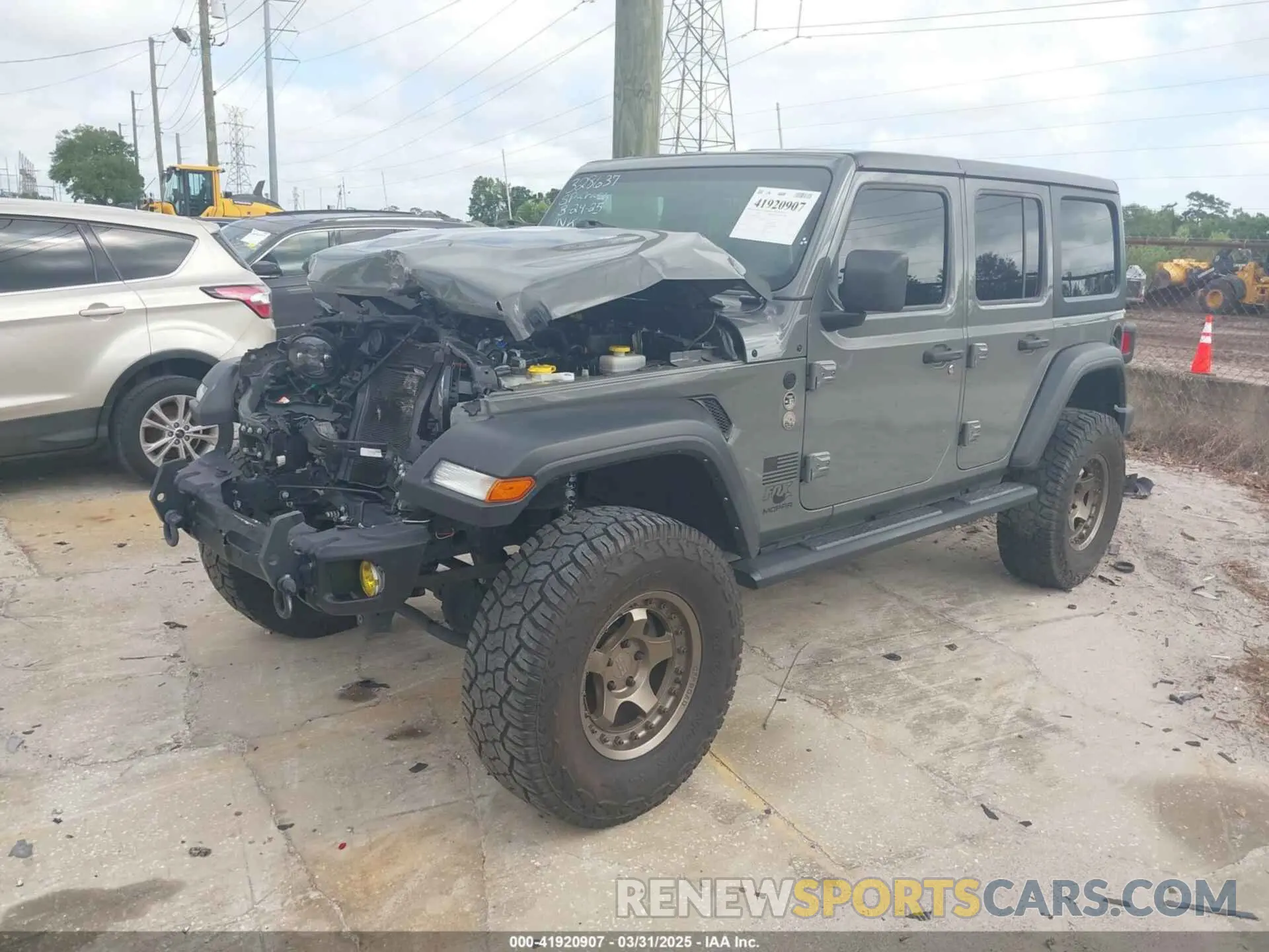 2 Photograph of a damaged car 1C4HJXDN4MW814525 JEEP WRANGLER UNLIMITED 2021