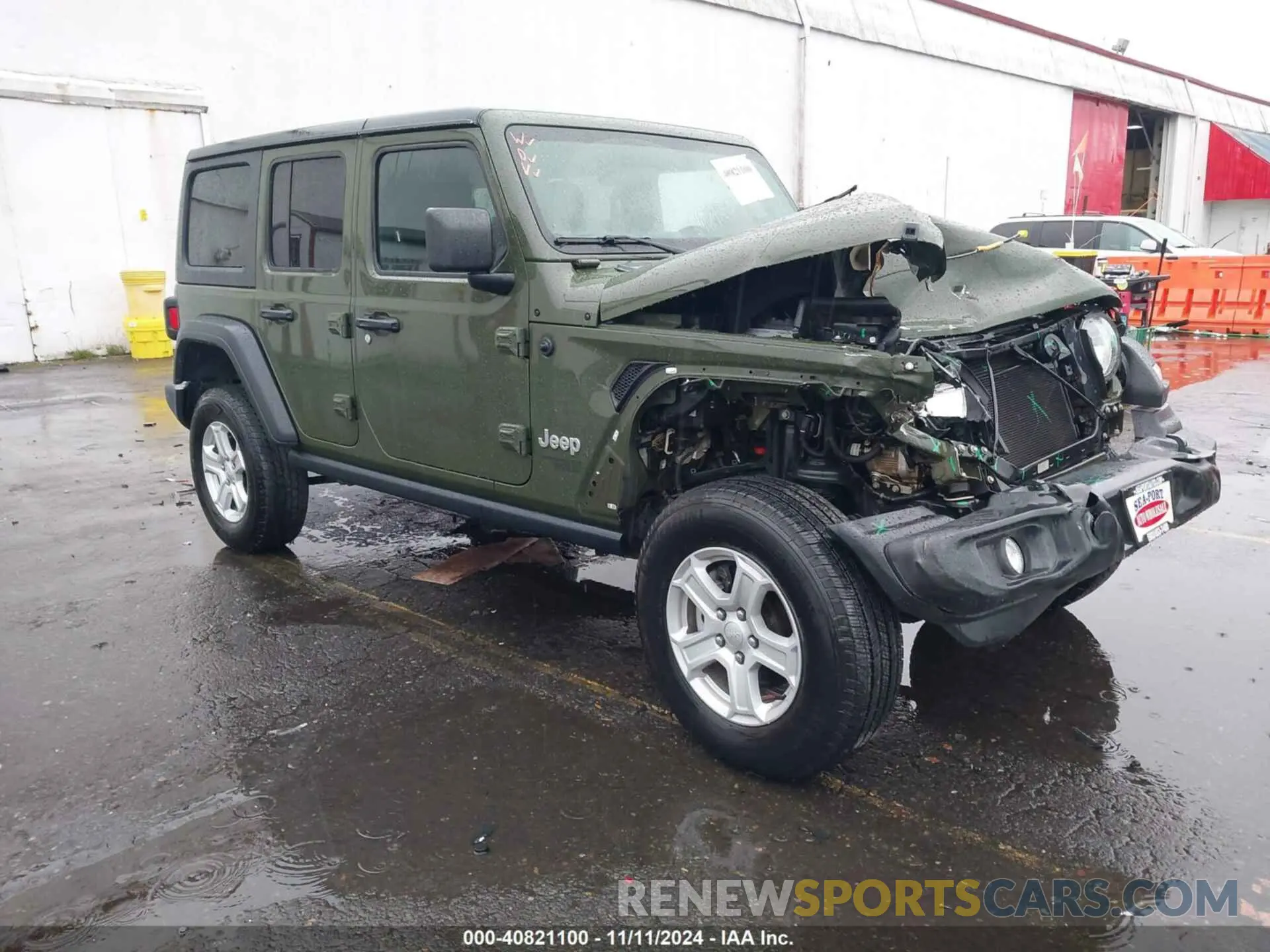 1 Photograph of a damaged car 1C4HJXDN5MW592125 JEEP WRANGLER UNLIMITED 2021