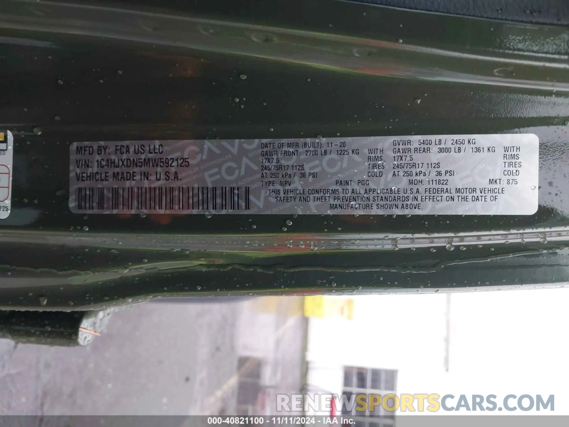 9 Photograph of a damaged car 1C4HJXDN5MW592125 JEEP WRANGLER UNLIMITED 2021