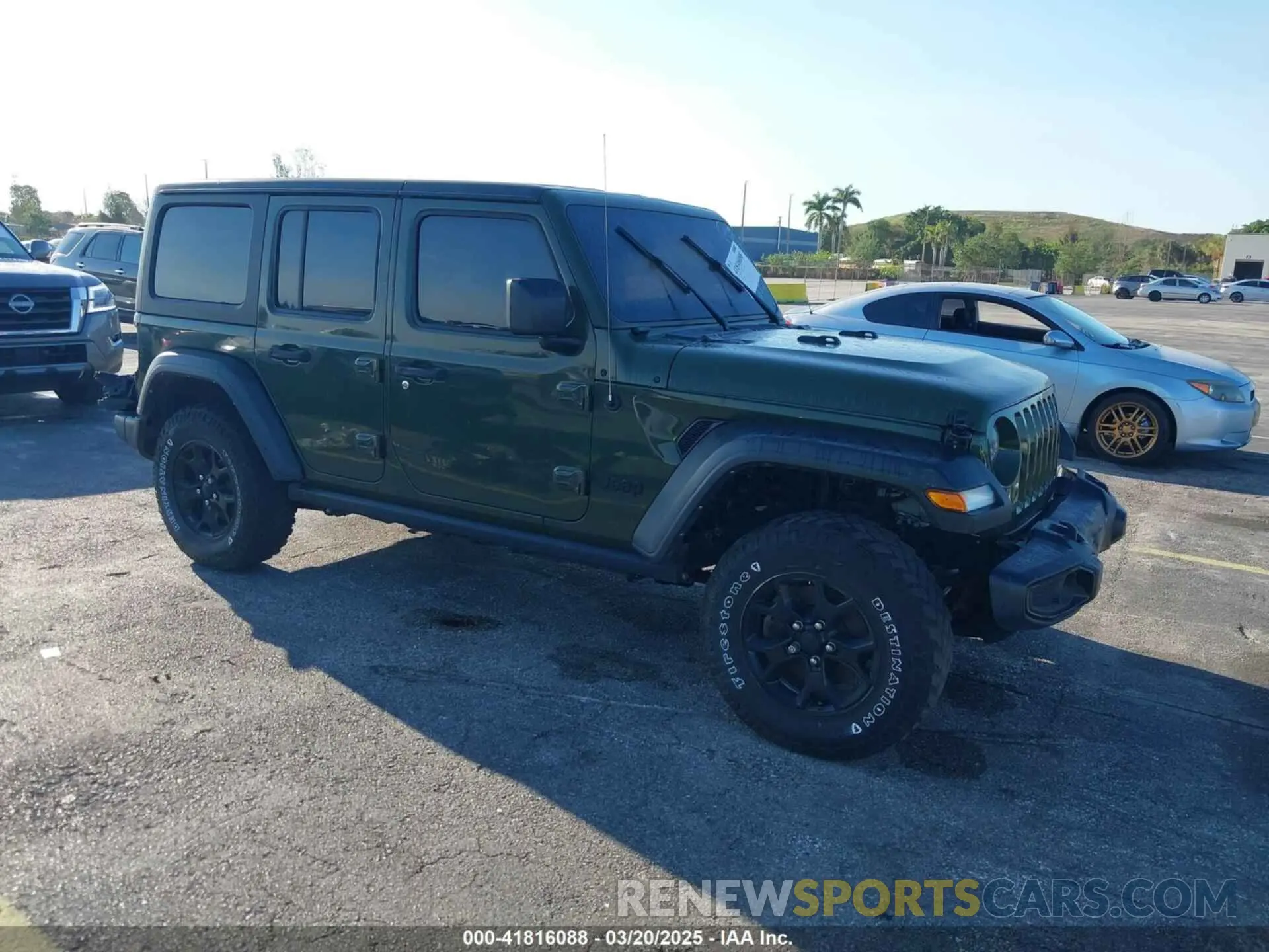 1 Photograph of a damaged car 1C4HJXDN6MW685090 JEEP WRANGLER UNLIMITED 2021