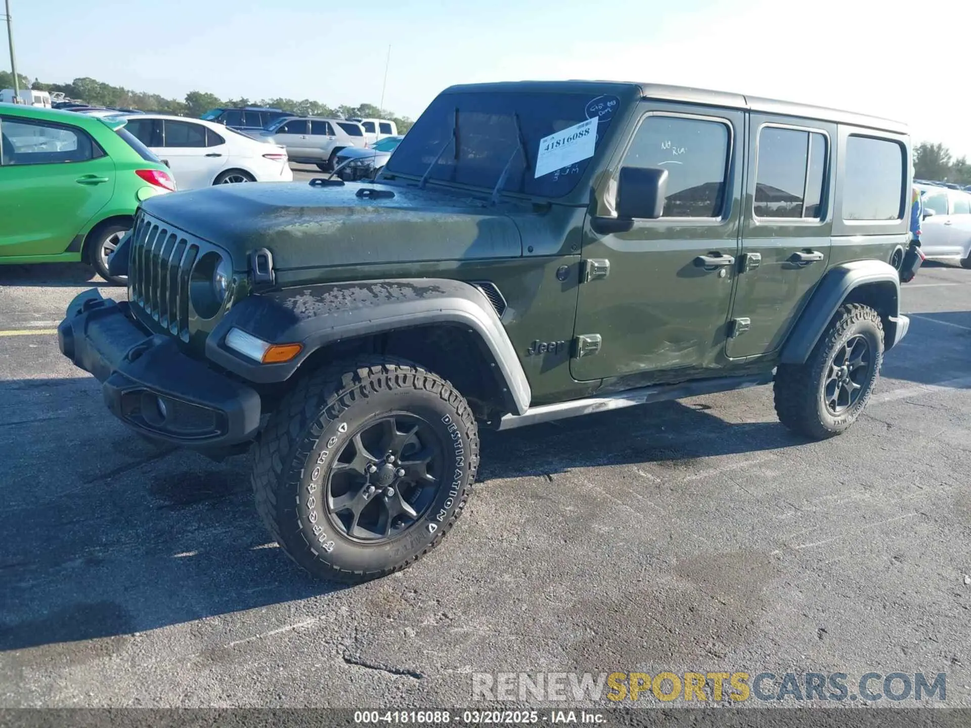 2 Photograph of a damaged car 1C4HJXDN6MW685090 JEEP WRANGLER UNLIMITED 2021