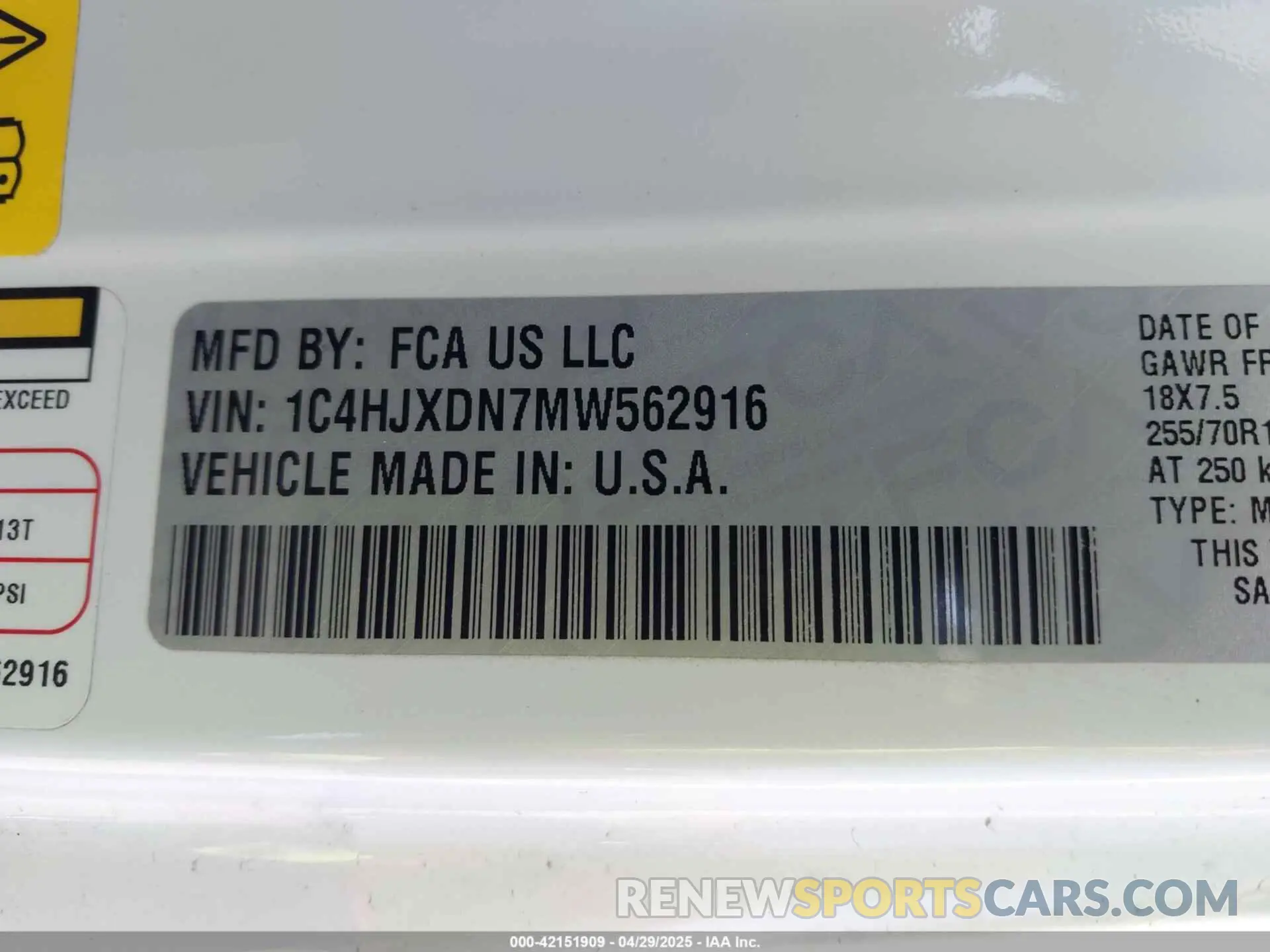 9 Photograph of a damaged car 1C4HJXDN7MW562916 JEEP WRANGLER UNLIMITED 2021
