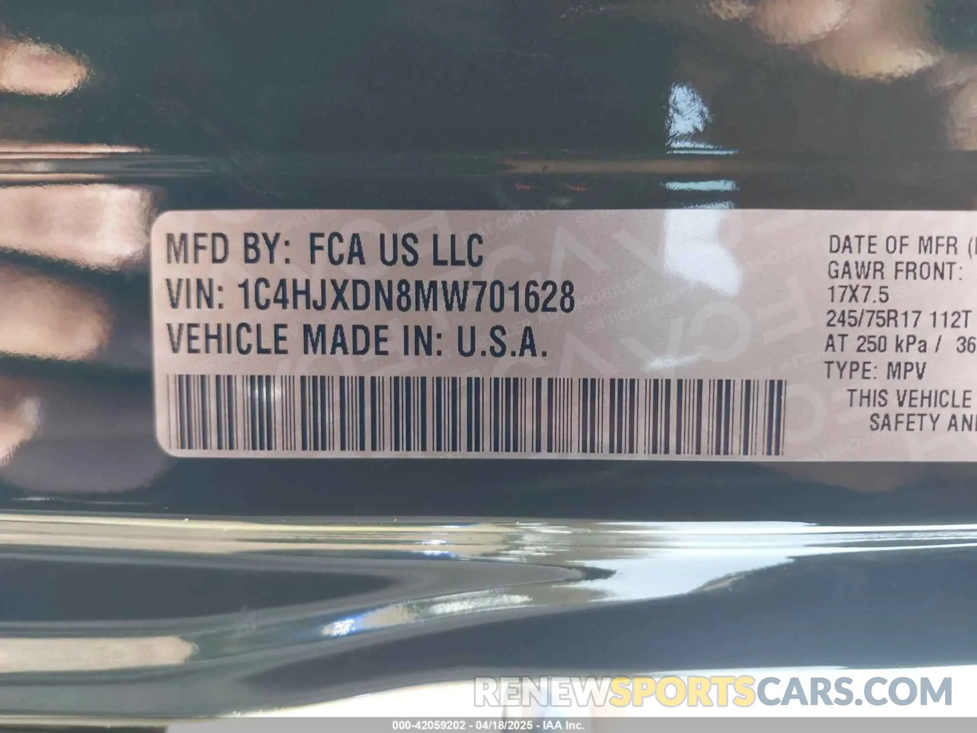 9 Photograph of a damaged car 1C4HJXDN8MW701628 JEEP WRANGLER UNLIMITED 2021