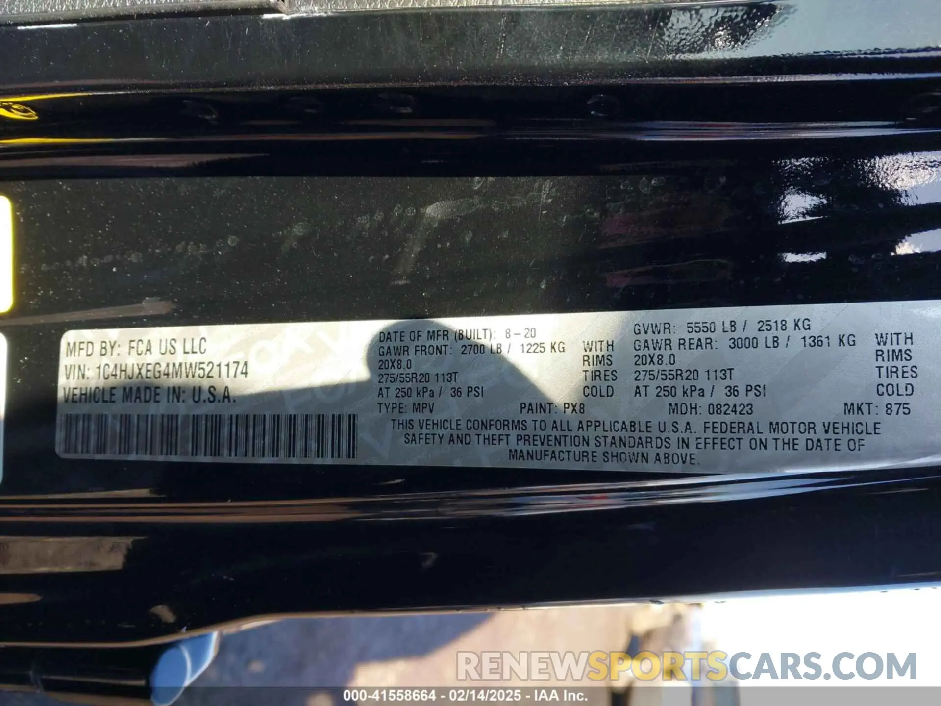 9 Photograph of a damaged car 1C4HJXEG4MW521174 JEEP WRANGLER UNLIMITED 2021
