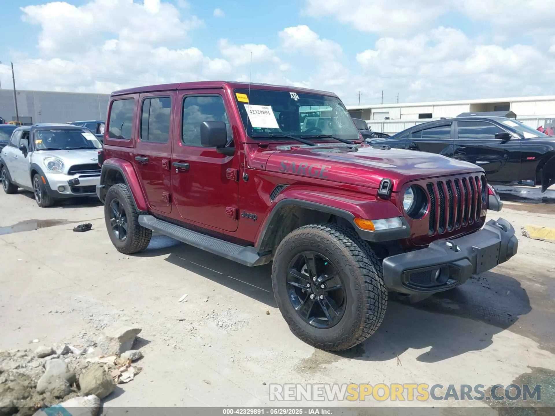 1 Photograph of a damaged car 1C4HJXEG5MW649214 JEEP WRANGLER UNLIMITED 2021