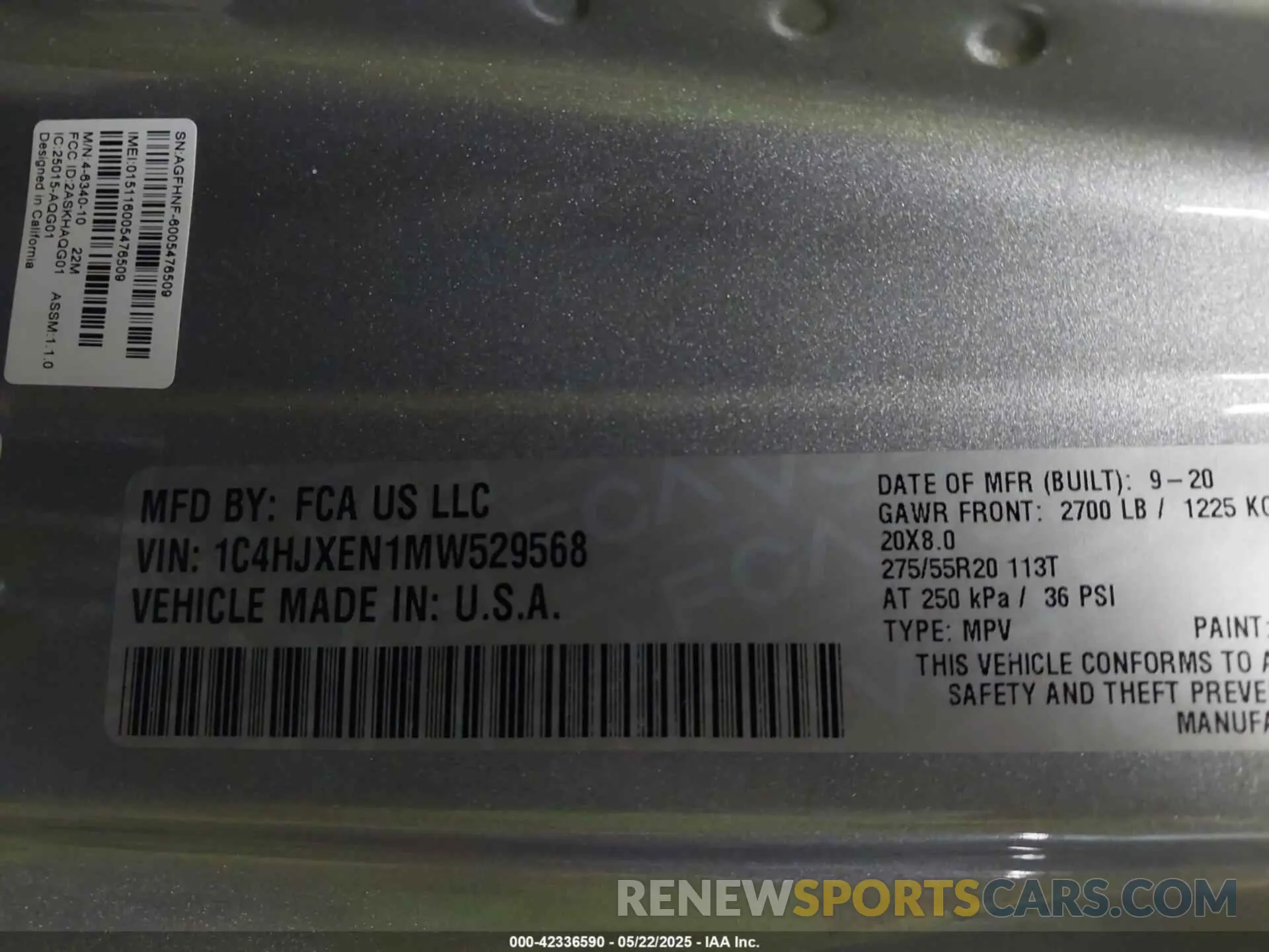 9 Photograph of a damaged car 1C4HJXEN1MW529568 JEEP WRANGLER UNLIMITED 2021