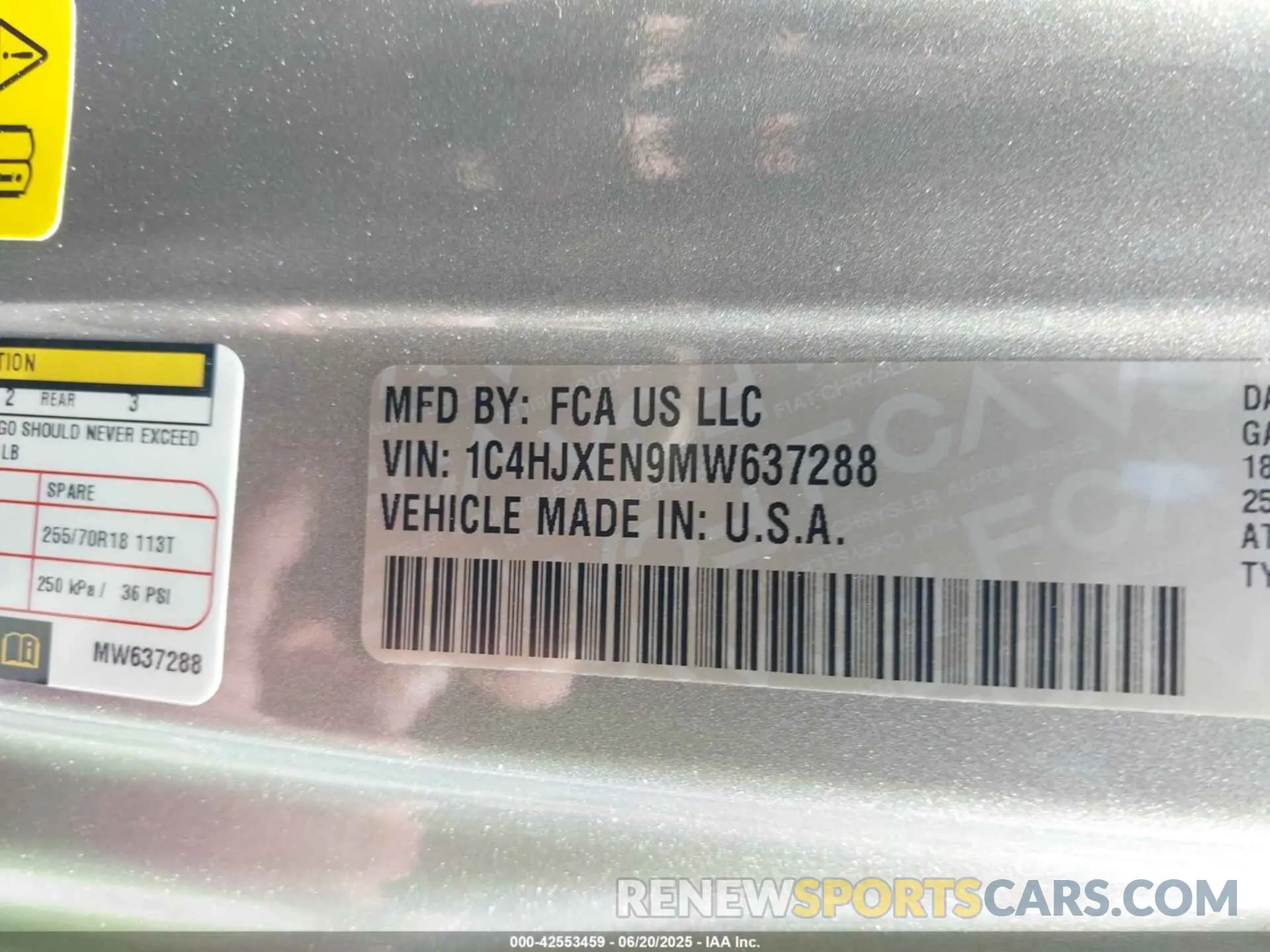 9 Photograph of a damaged car 1C4HJXEN9MW637288 JEEP WRANGLER UNLIMITED 2021