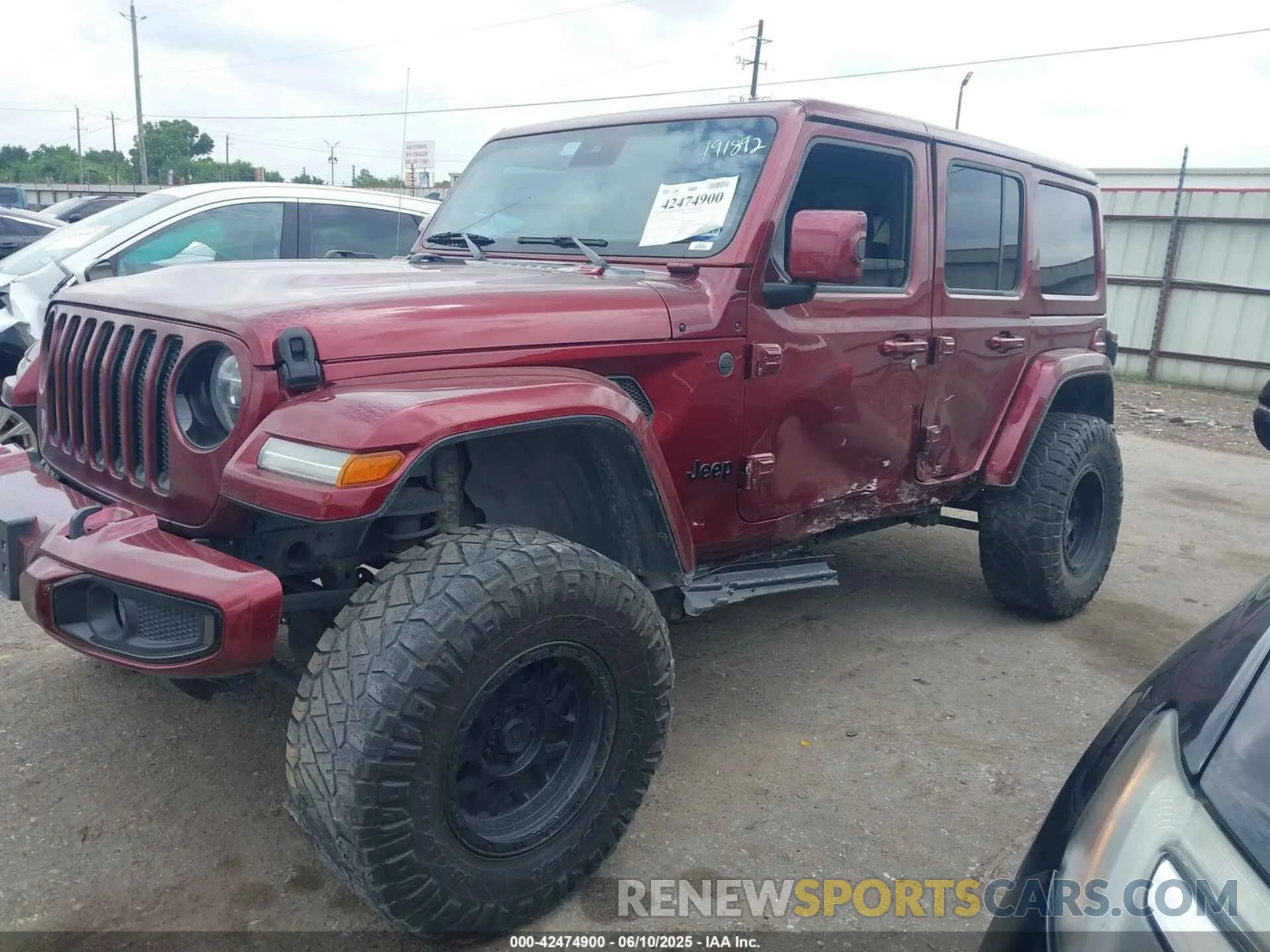 2 Photograph of a damaged car 1C4HJXENXMW604896 JEEP WRANGLER UNLIMITED 2021