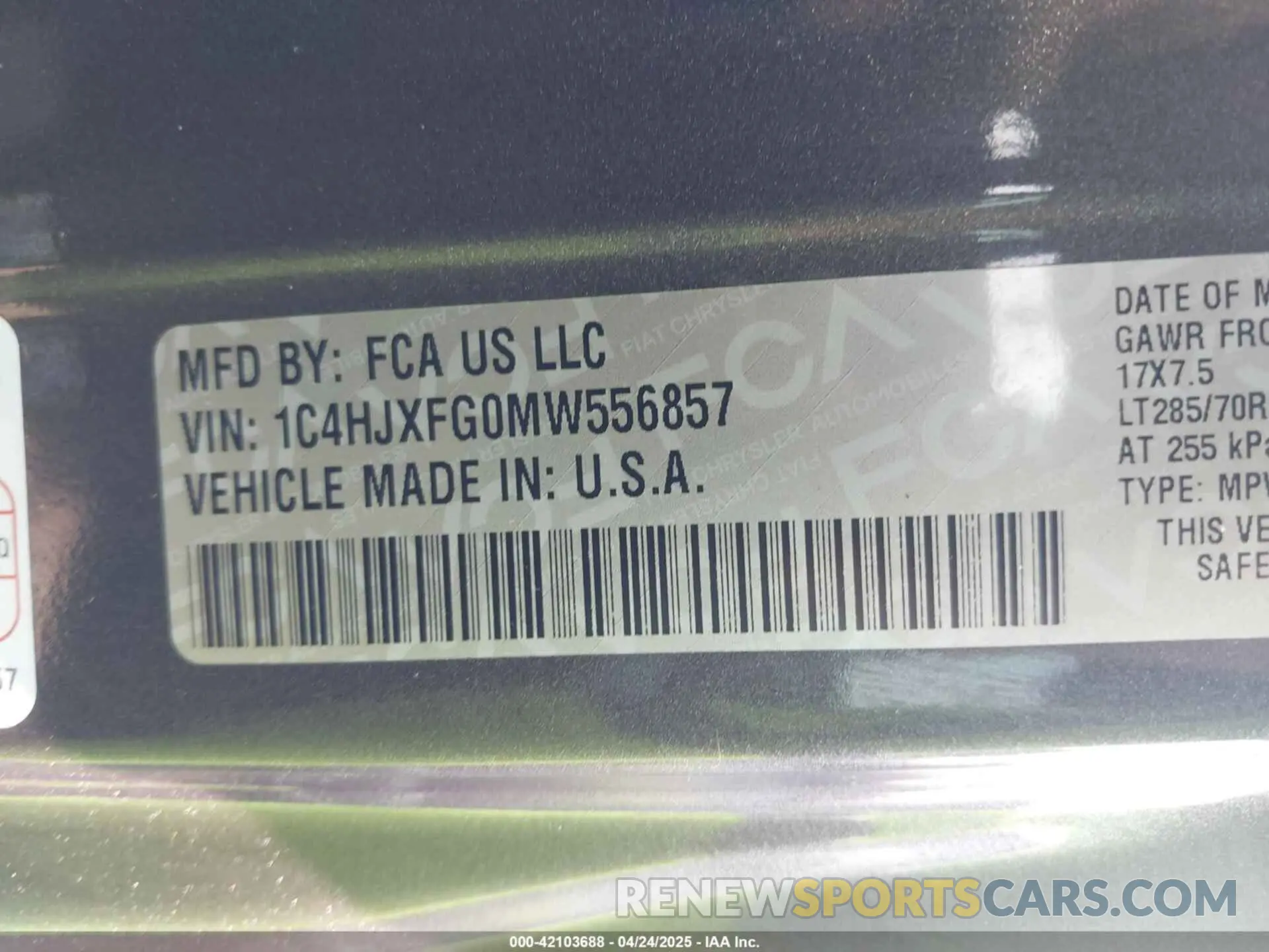 9 Photograph of a damaged car 1C4HJXFG0MW556857 JEEP WRANGLER UNLIMITED 2021