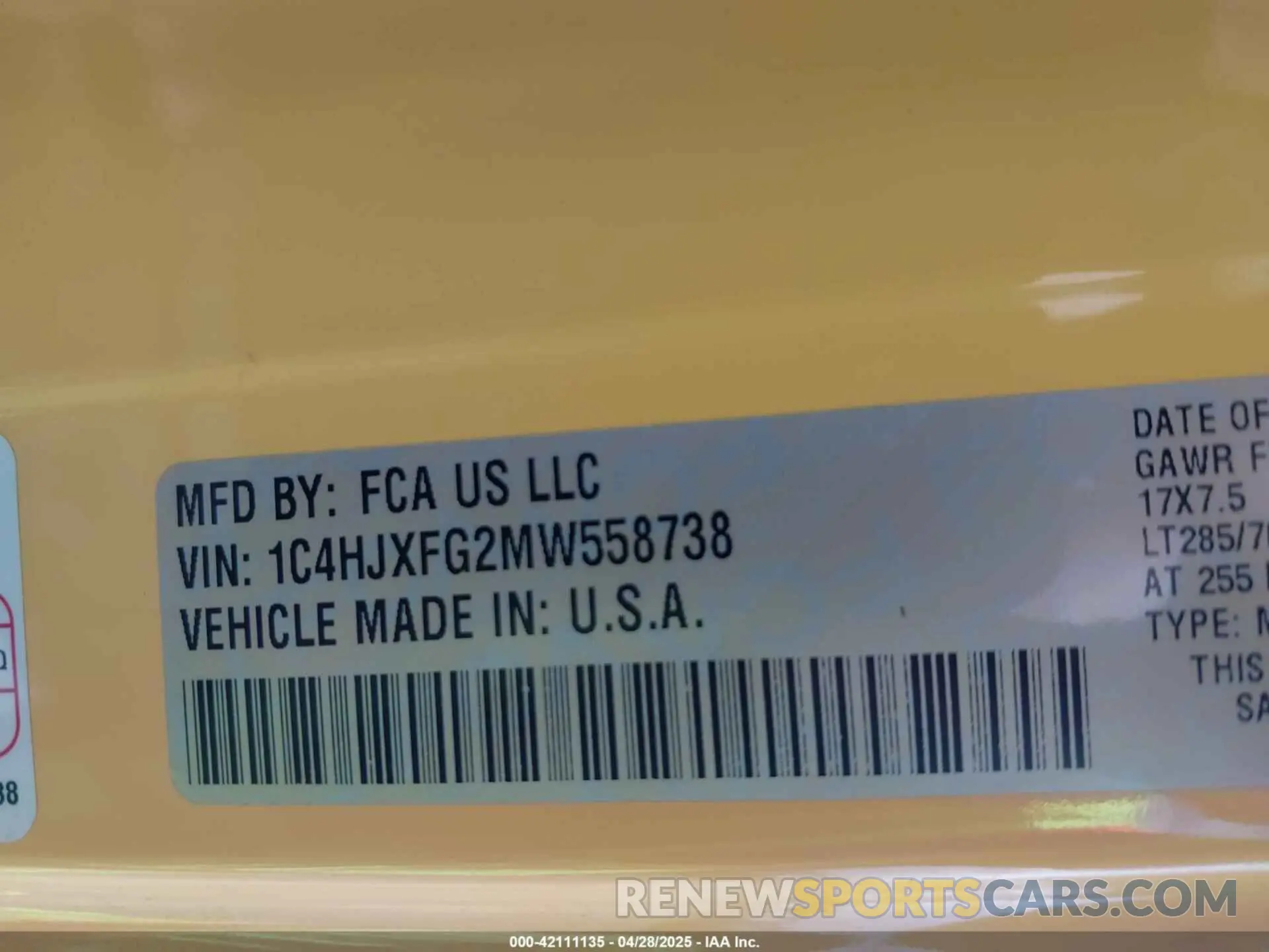 9 Photograph of a damaged car 1C4HJXFG2MW558738 JEEP WRANGLER UNLIMITED 2021