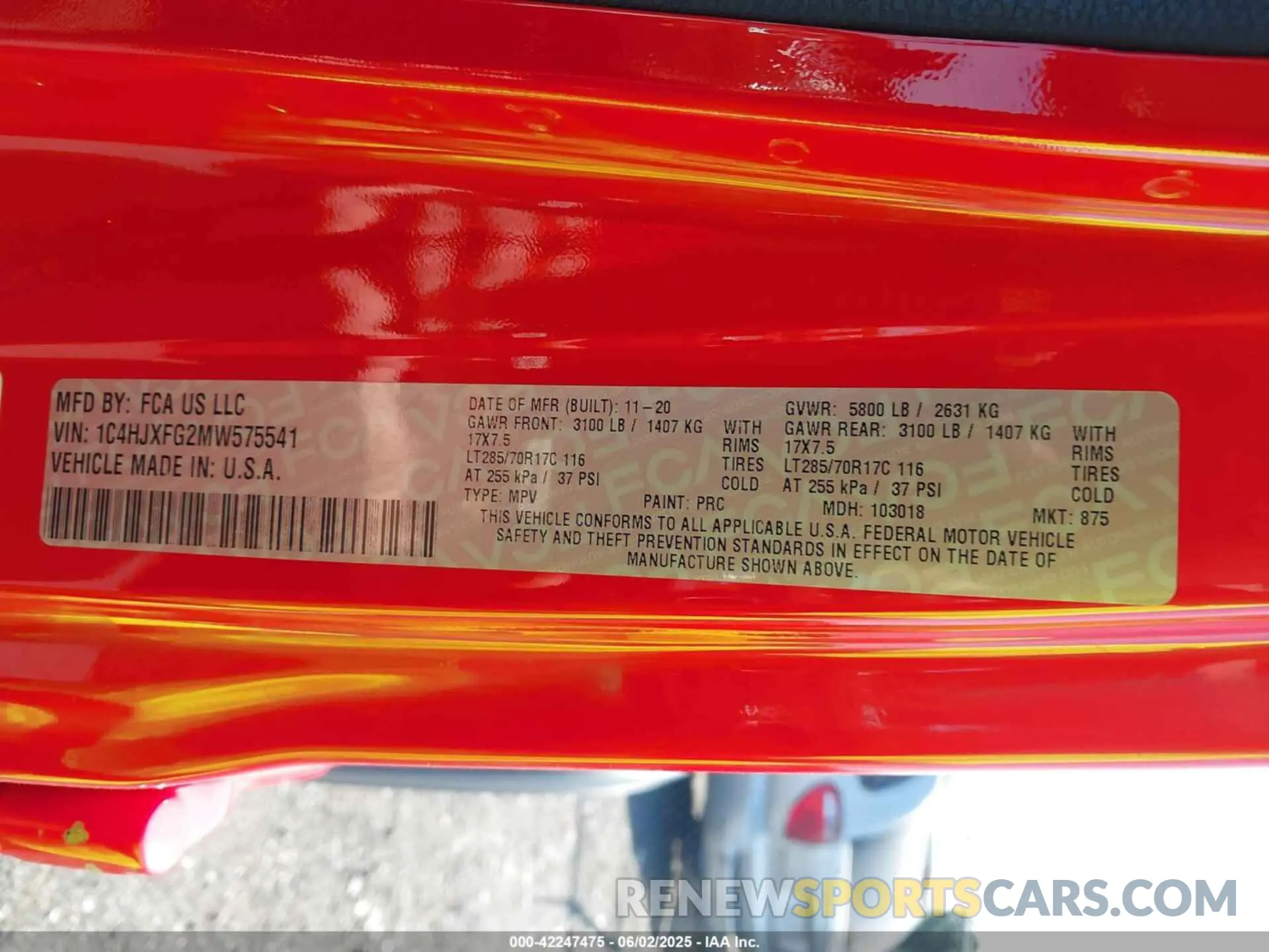 9 Photograph of a damaged car 1C4HJXFG2MW575541 JEEP WRANGLER UNLIMITED 2021