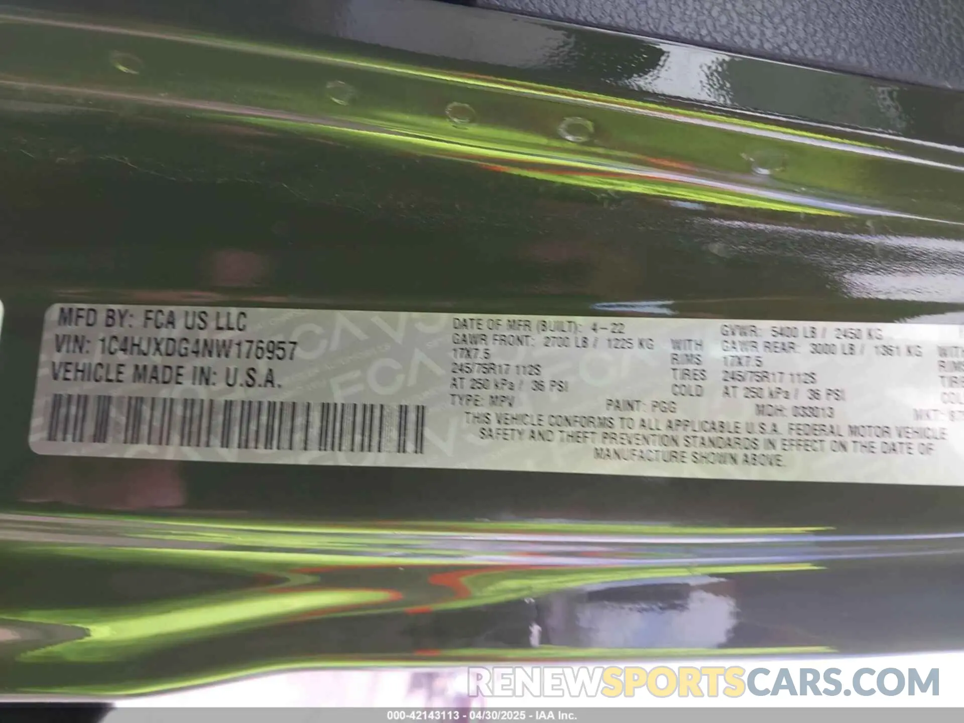 9 Photograph of a damaged car 1C4HJXDG4NW176957 JEEP WRANGLER UNLIMITED 2022