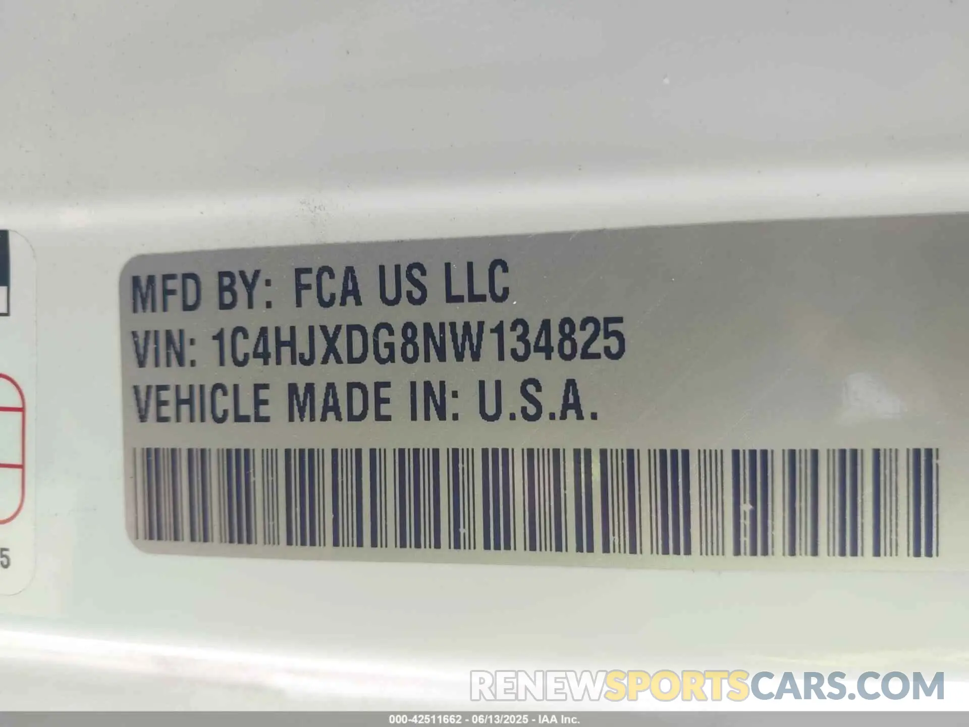 9 Photograph of a damaged car 1C4HJXDG8NW134825 JEEP WRANGLER UNLIMITED 2022