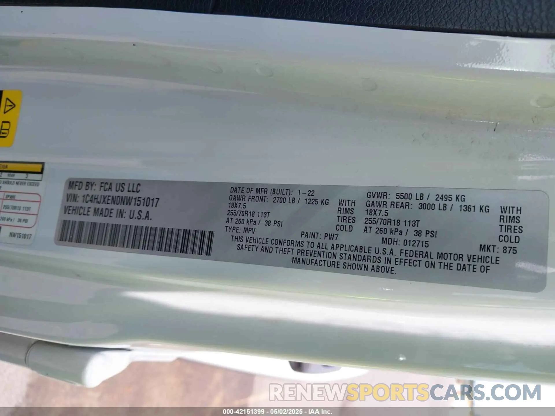 9 Photograph of a damaged car 1C4HJXEN0NW151017 JEEP WRANGLER UNLIMITED 2022
