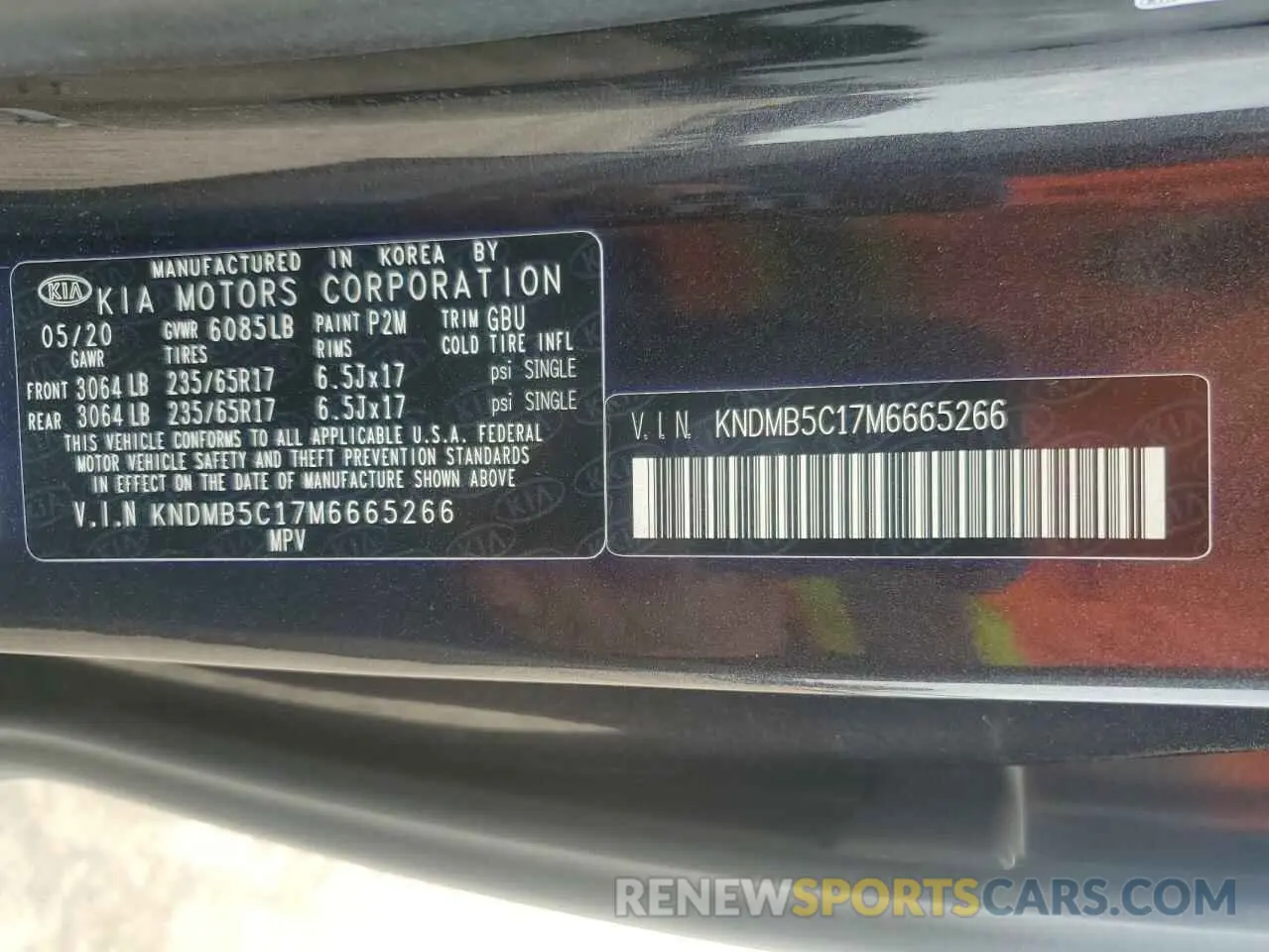 15 Photograph of a damaged car KNDMB5C17M6665266 KIA All Models 2021